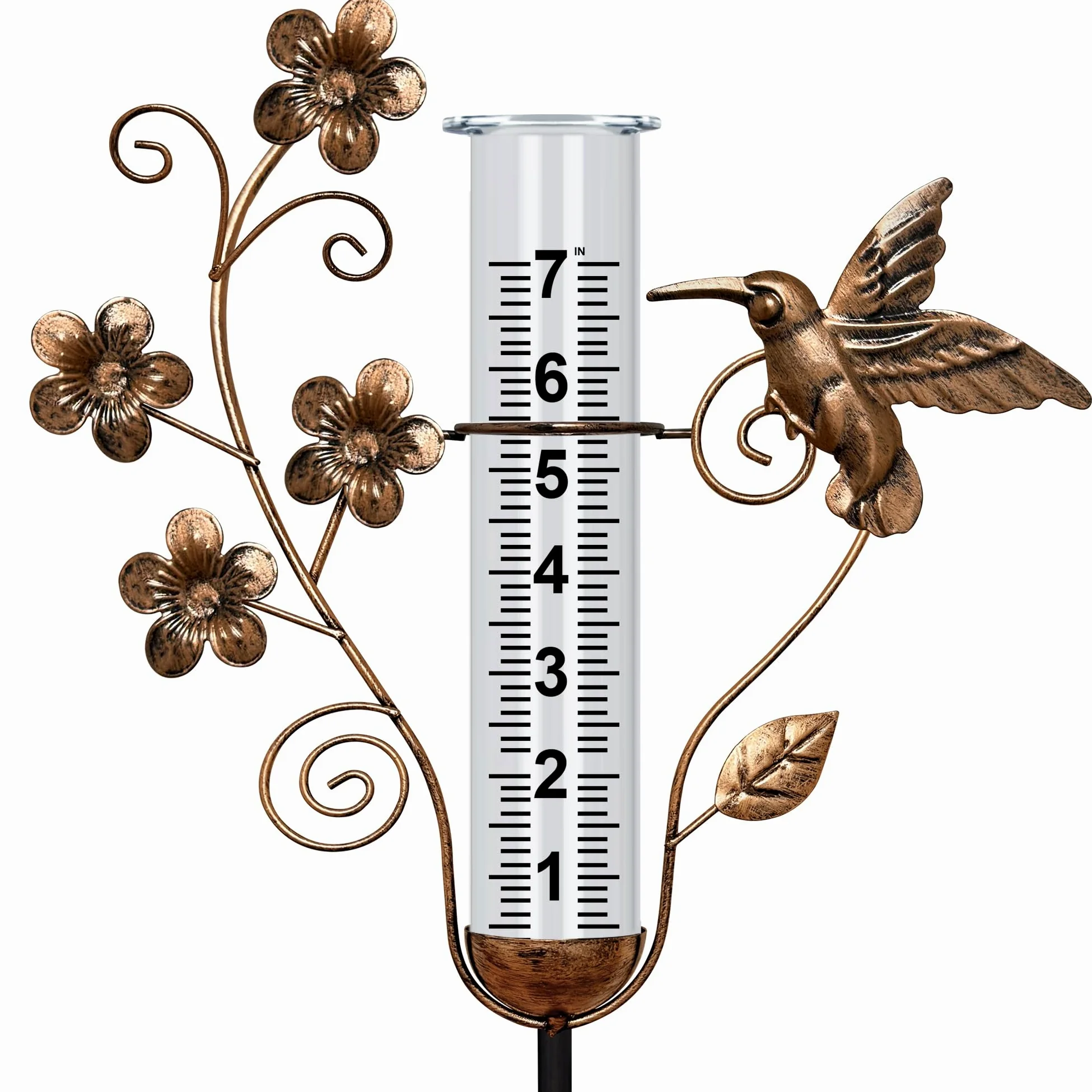 Pluviomètre d'extérieur – Grand colibri décoratif en forme de colibri en métal pour décoration de jardin et cour - 88,9 cm