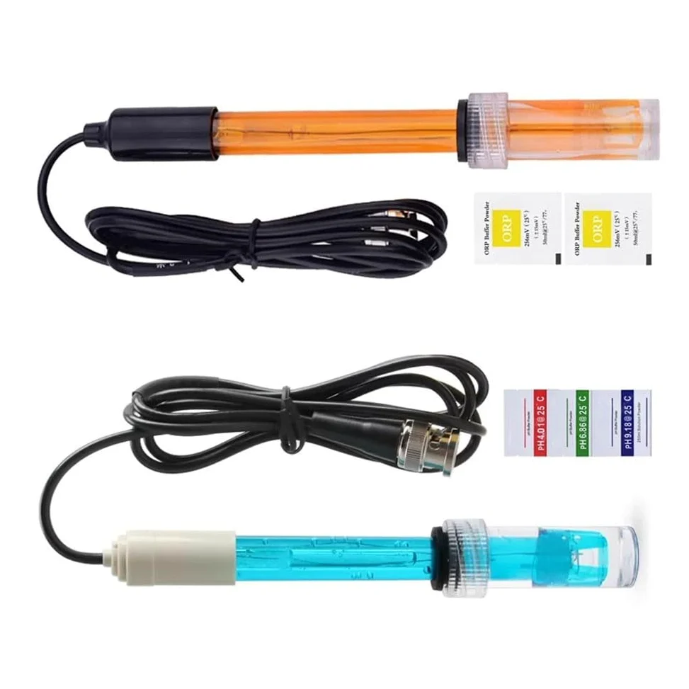 Lecreatekit Sonde de remplacement pH/ORP avec connecteur BNC, plage de 0–14 pH, câble de 300 cm, corps en ABS, pour laboratoire, aquarium et test en hydroponie