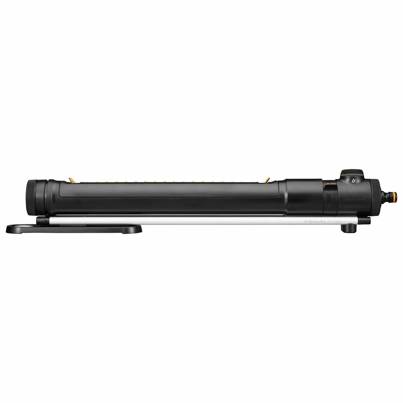 Fiskars X-Series Arroseur Oscillant S-L | Avec Filtre Amovible et Outil de Nettoyage des Buses, Arroseur pour 300-500 m², Noir/Orange, 1070831