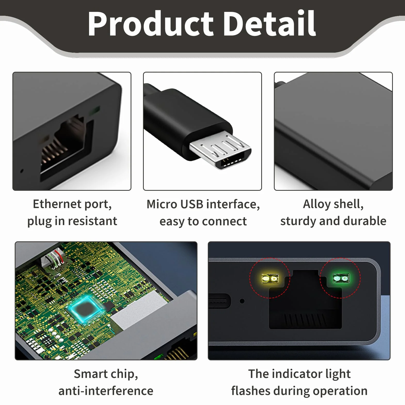 Adaptateur Ethernet pour Fire TV Stick, RJ45 Micro USB, Compatible Chromecast Google Home
