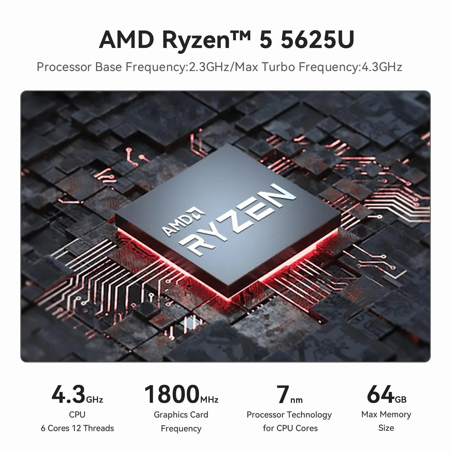 Beelink SER5 Pro Mini PC AMD Ryzen 5 5625U 16 Go RAM DDR4 480 Go SSD WiFi 6 BT5.4