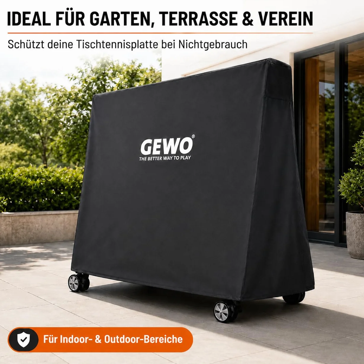 GEWO Housse de table de ping-pong d'extérieur 600D avec fermeture éclair