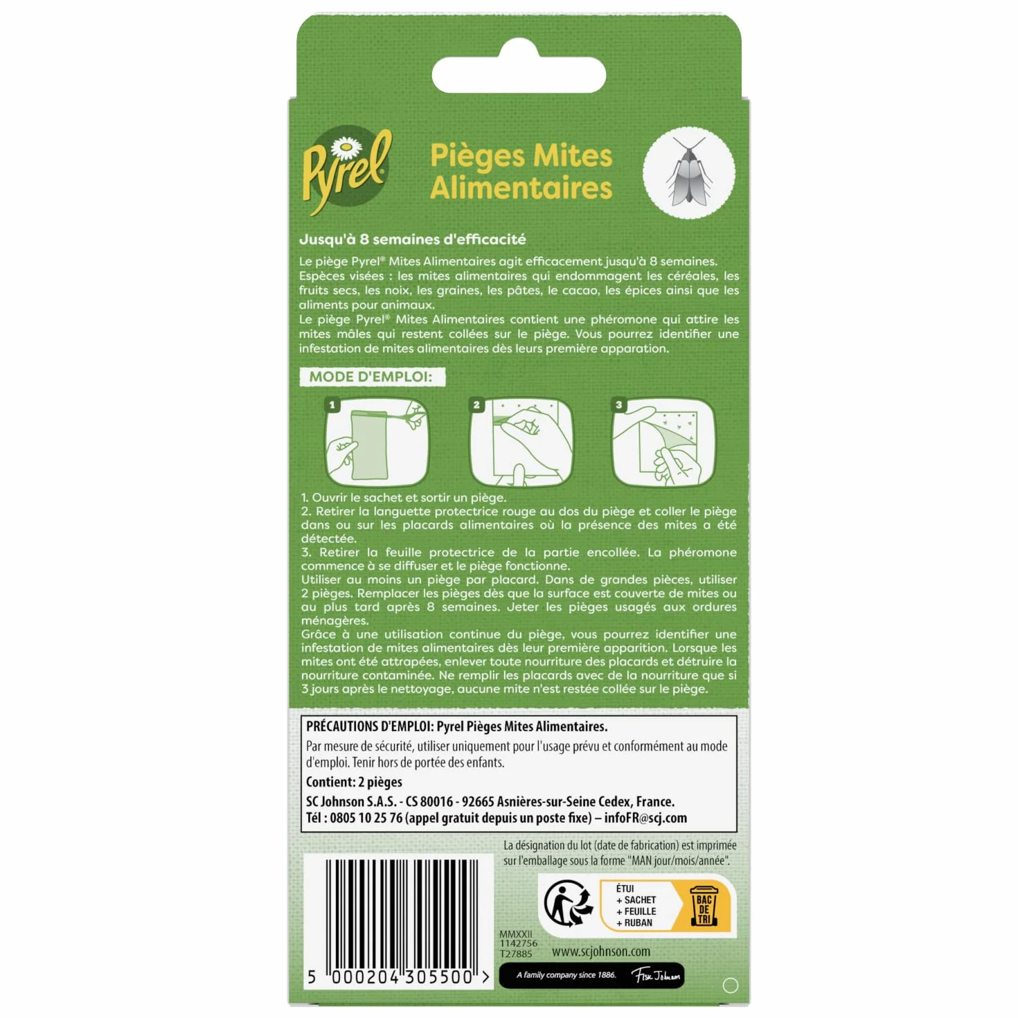 Pyrel Pieges Mites Alimentaires X2 - Sans Insecticides