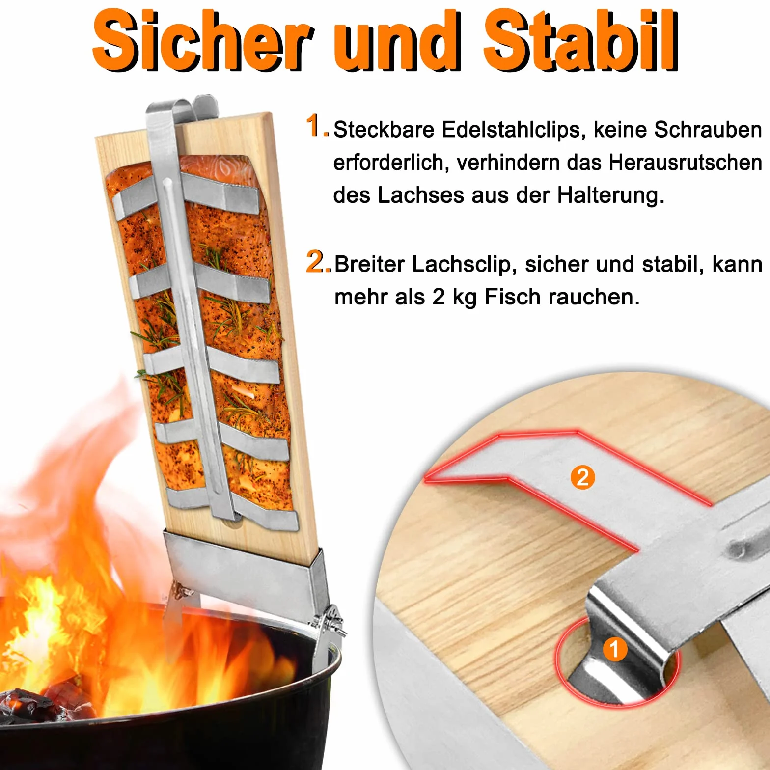 4X Planche à Saumon Flammé en Hêtre avec Support pour Griller Planche en Bois de Cèdre 5 Niveaux réglable pour Brasero, Grill