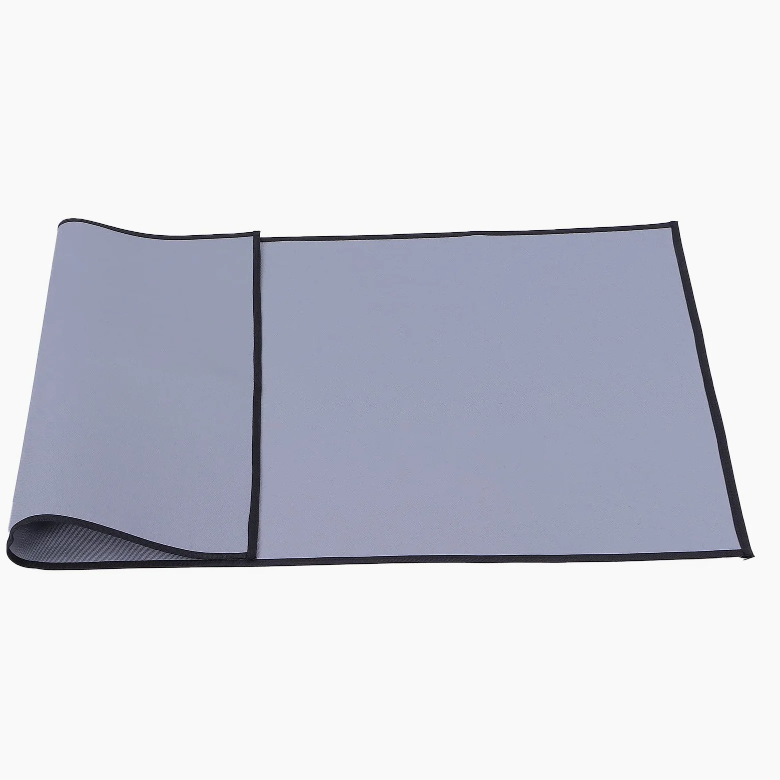 Tapis de protection pour barbecue extérieur résistant au feu pour terrasse, terrasse, pelouse, tapis résistant à la chaleur en fibre de verre enduit de silicone, résistant à (Gris angle droit grand