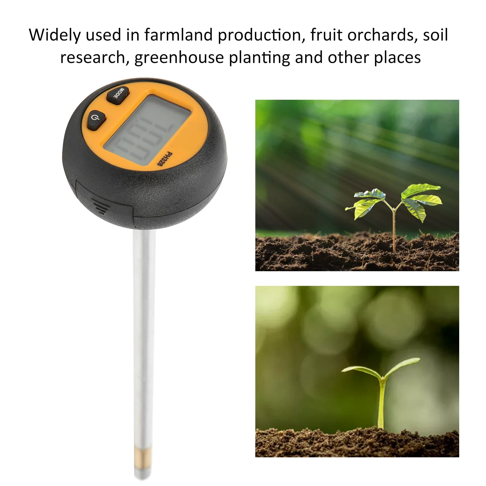 Fdit Testeur Numérique de PH du Sol Ph-mètre du Sol ±0,2 PH 2,0 PH 2,0 PH 8,5 PH 8,5 PH Compteur de Mesure Compteur de Sol Testeur de PH du Sol Testeur de PH du Sol Ph-mètre Numérique