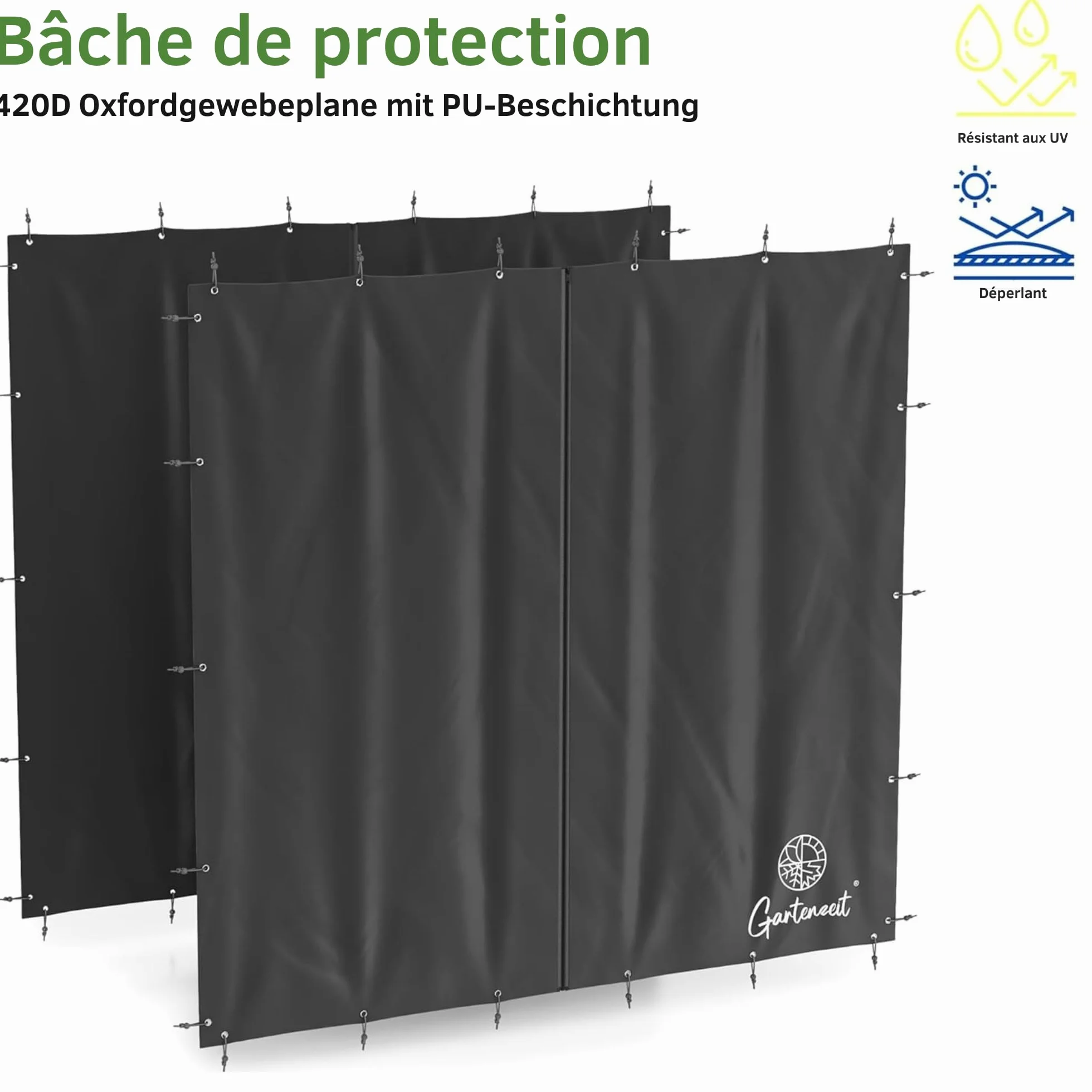Étagère en bois de cheminée extérieure XXXL 186 x 105 x 185 cm toit galvanisé