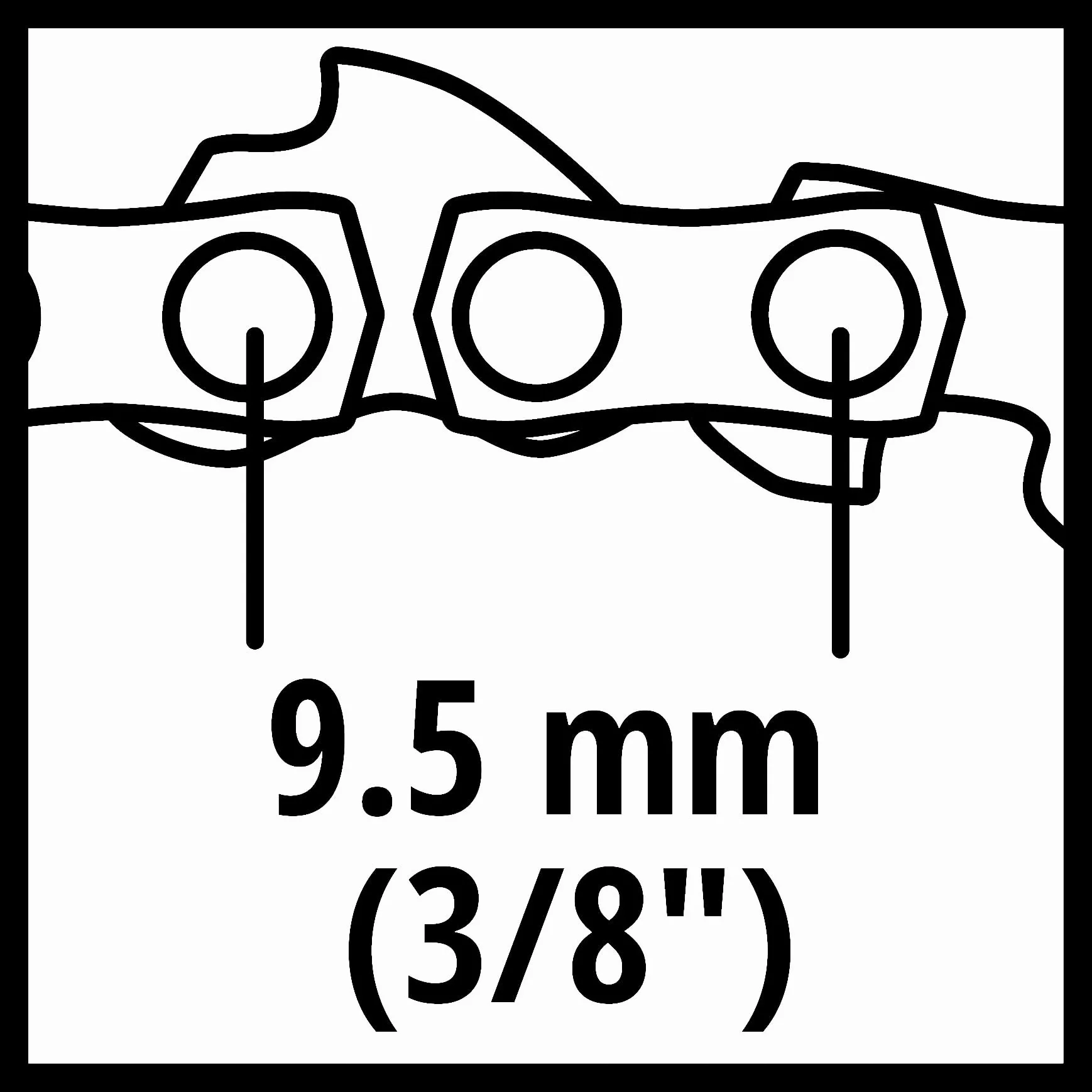 Einhell Original Chaîne 40 cm, 3/8", 56 maillons, 1,3 mm | accessoire pour tronçonneuses avec guide 40 cm | longueur 40 cm | 56 maillons | pas 3/8" | épaisseur 1,3 mm