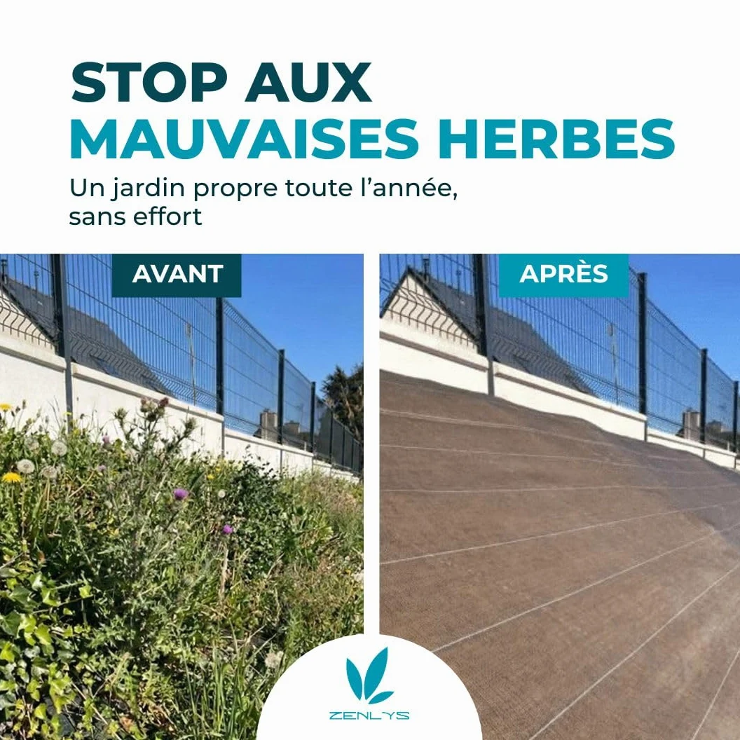 130g/m2 Toile Bache de paillage Marron tissée Anti-Mauvaises Herbes Largeur 5,15m Longueur 15m