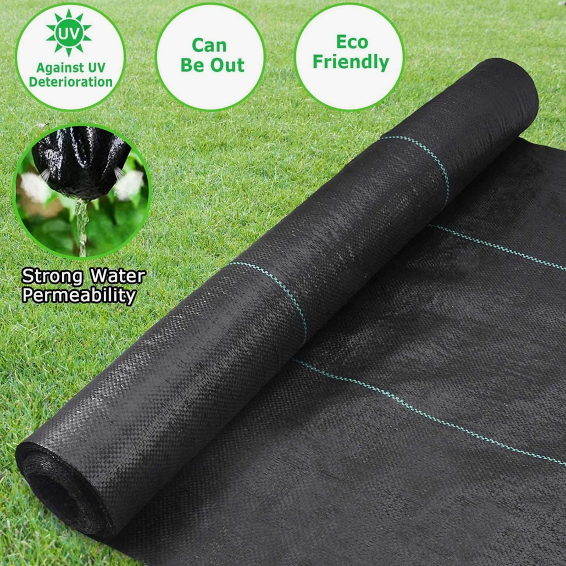 Toile de Paillage,Bâche Geotextile,Toiles Anti-Mauvaises Herbes en Polypropylène 70g/m²,Anti-UV en Tissu Non tissé,Résistant et Perméable,pour Jardin et Serre,Noir (Size : 1.5X10m)