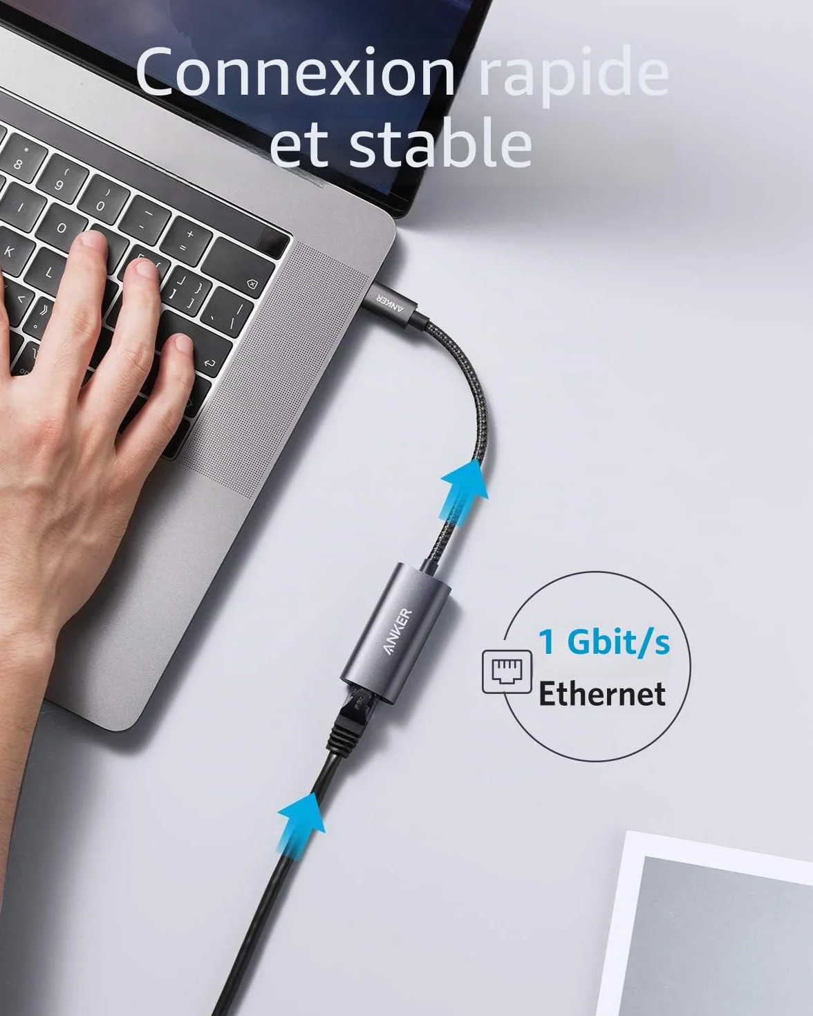 Anker PowerExpand Adaptateur USB C vers Gigabit Ethernet en Aluminium, Compact