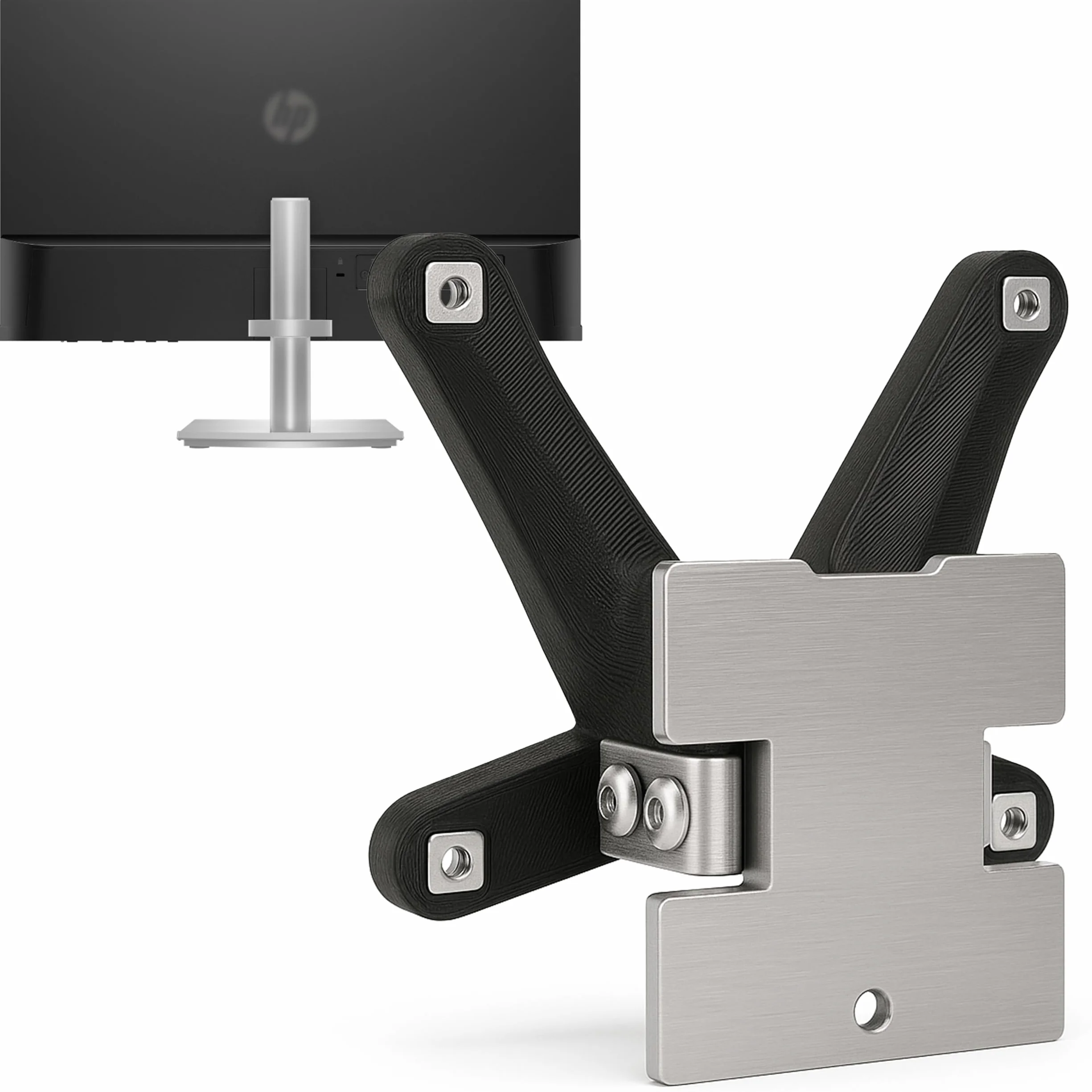 3IDEE Adaptateur VESA Compatible HP M24h M27h 524sh 527sh Support 75x75 pour Montage Mural