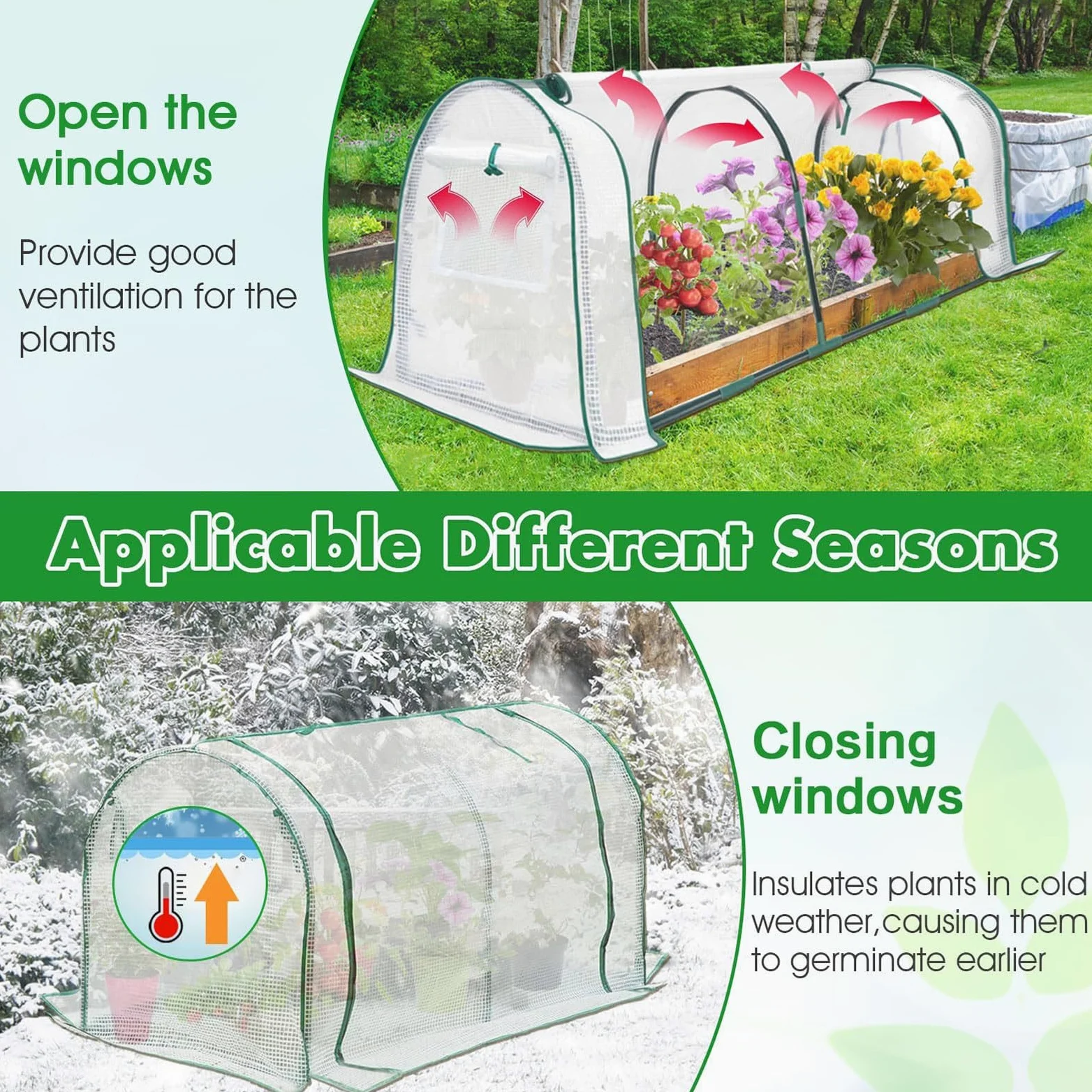 Mini-serres d'extérieur, Petite Serre Multi-accès, avec Portes zippées, Structure en Acier pour terrasse de Jardin, 54,3x27,5x27,5 Pouces
