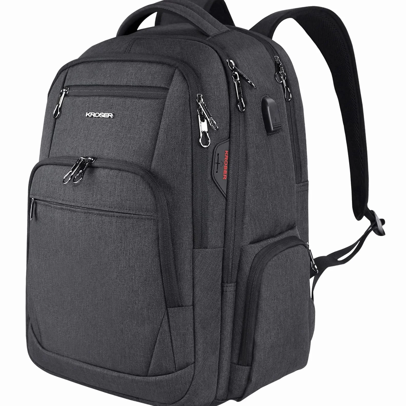 KROSER Sac à dos ordinateur portable 17,3" imperméable USB RFID