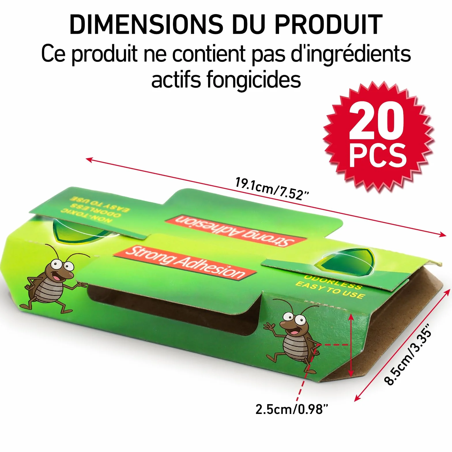 Panneau Adhésif Anti-Cafards 20 Pièces, Surveillance des Nuisibles pour Maison Jardin Cuisine