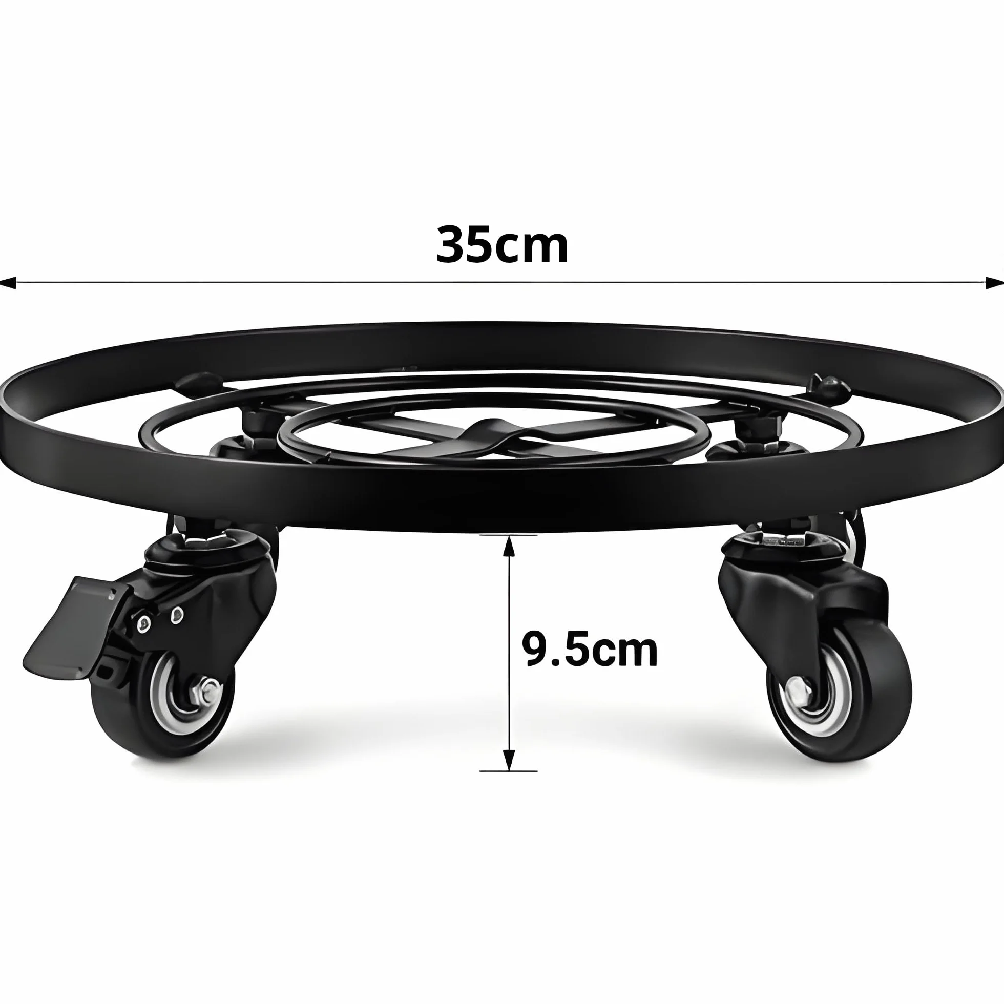 Amagabeli Plateau à roulettes pour Plantes 35cm 2pcs Support Pot de Fleurs Caddy Extérieur Noir