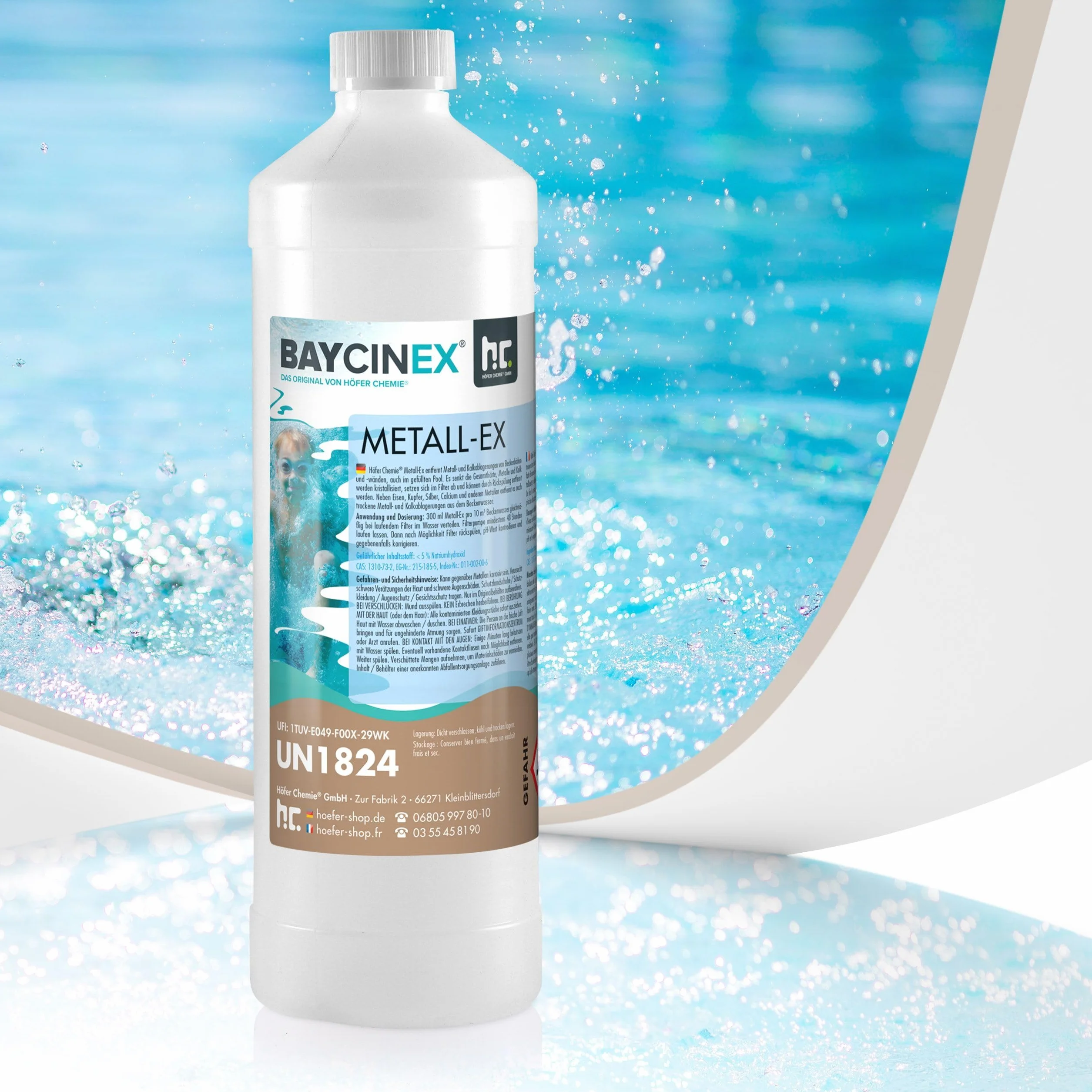 Höfer Chemie BAYCINEX® Séquestrant Métaux Anti-Métaux 1L pour Piscine