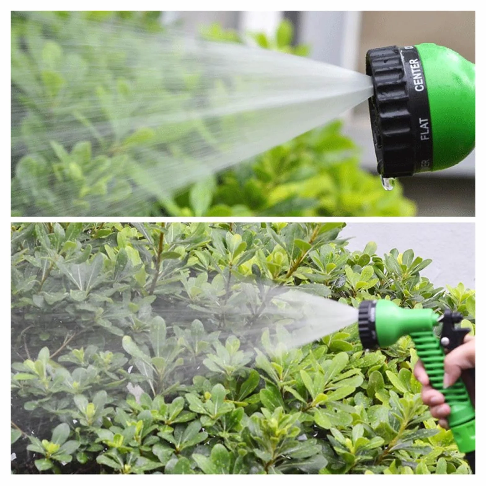 Pistolet d'arrosage avec embout multi-jets, Tuyau d'arrosage en tissu extensible avec pulvérisateur, multicolore, 25 à 200 pieds(Green,125ft)