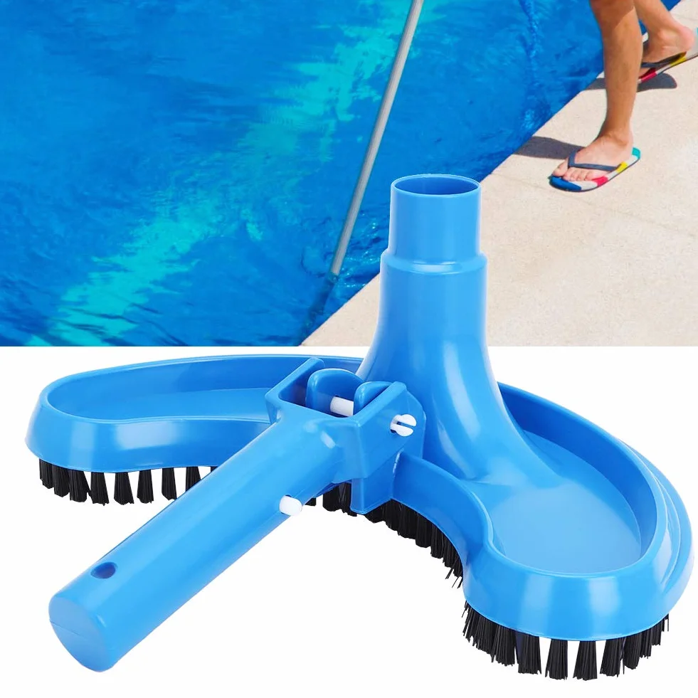 Brosse à Aspirer pour Piscine, Tête d'Aspiration Demi-Lune, Nettoyage Piscine Bleu