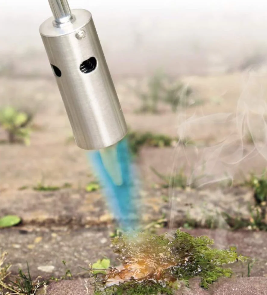 Brûleur à mauvaises herbes RHP 80 cm, avec 4 cartouches de butane 227 g, allumage piézoélectrique, flamme 1000 °C