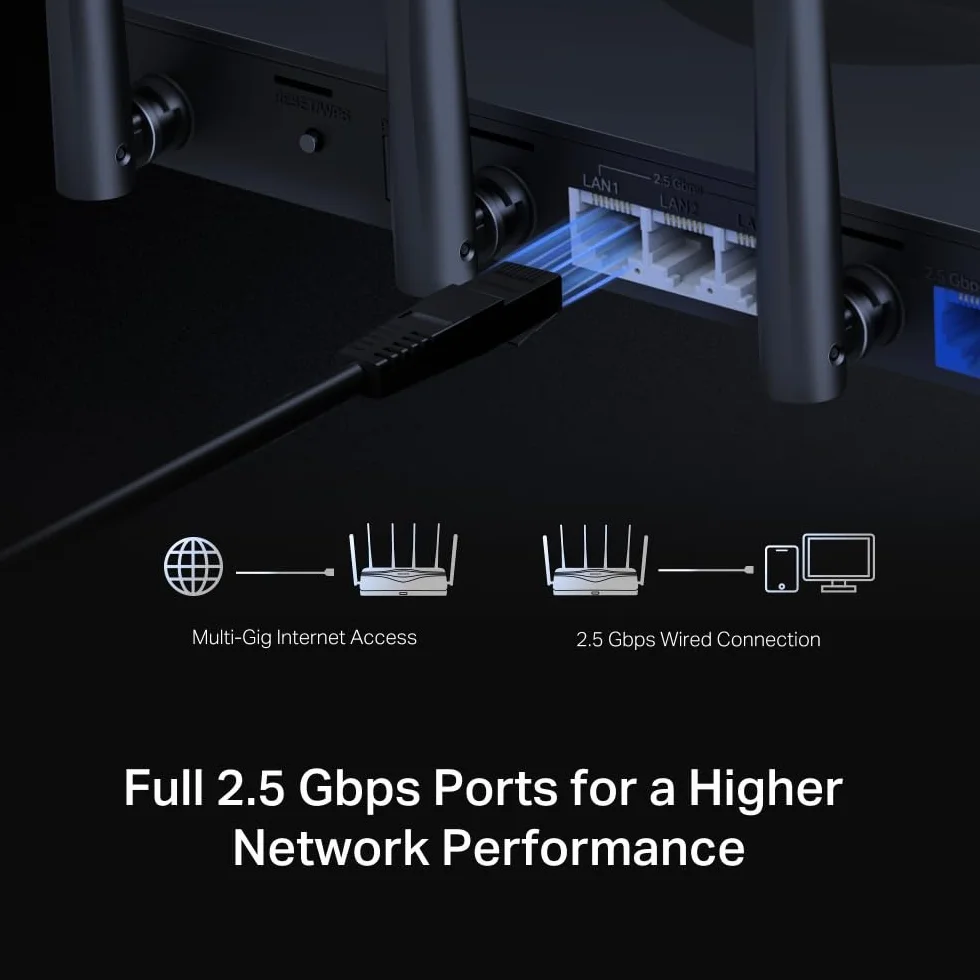 Routeur WiFi 7 TP-Link MERCUSYS MR47BE Tri-Bande BE9300Mbps 320 MHz 6GHz 4 Ports 2.5G EasyMesh 6 Antennes 4K-QAM
