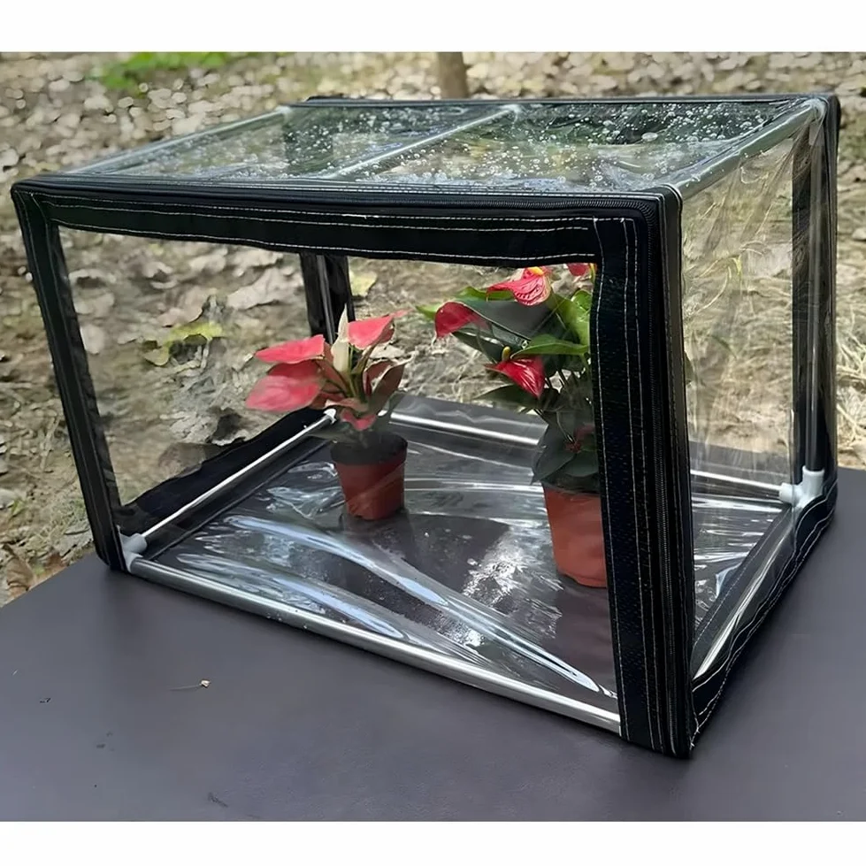 Zfmnoyev Mini Serre, Serre Portable pour Le Jardin, Tente De Culture pour Petites Plantes, avec Couverture en PVC Et Cadre en Acier Inoxydable, Facile À Assembler(70x30x30 cm/28x12x12 in)