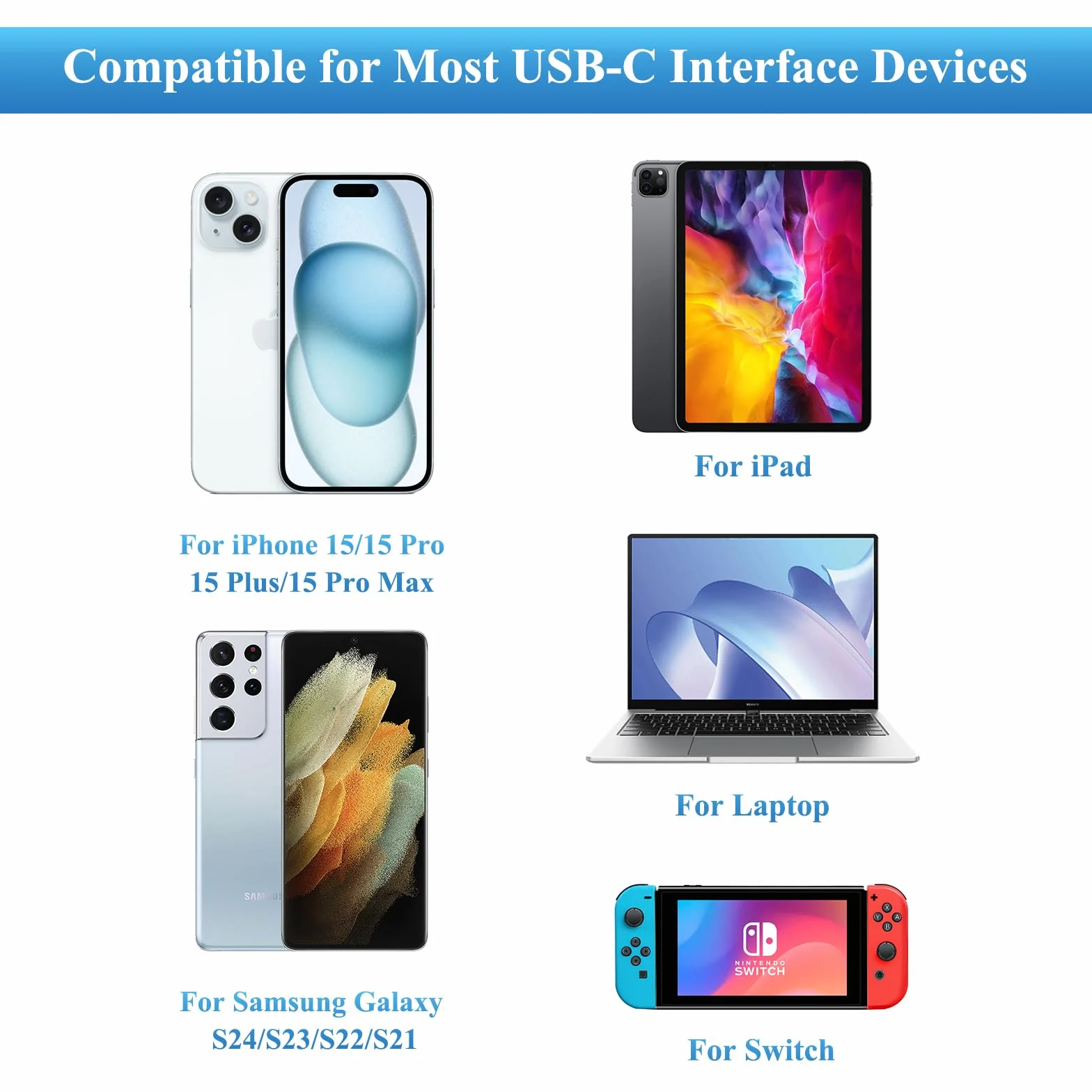 Câble USB C 60W Rapide pour Samsung Galaxy S25 S24 S23 S22 S21 S20 S25+ S24+ S23+, A56 A55 A54 A53 A34 A33 A23
