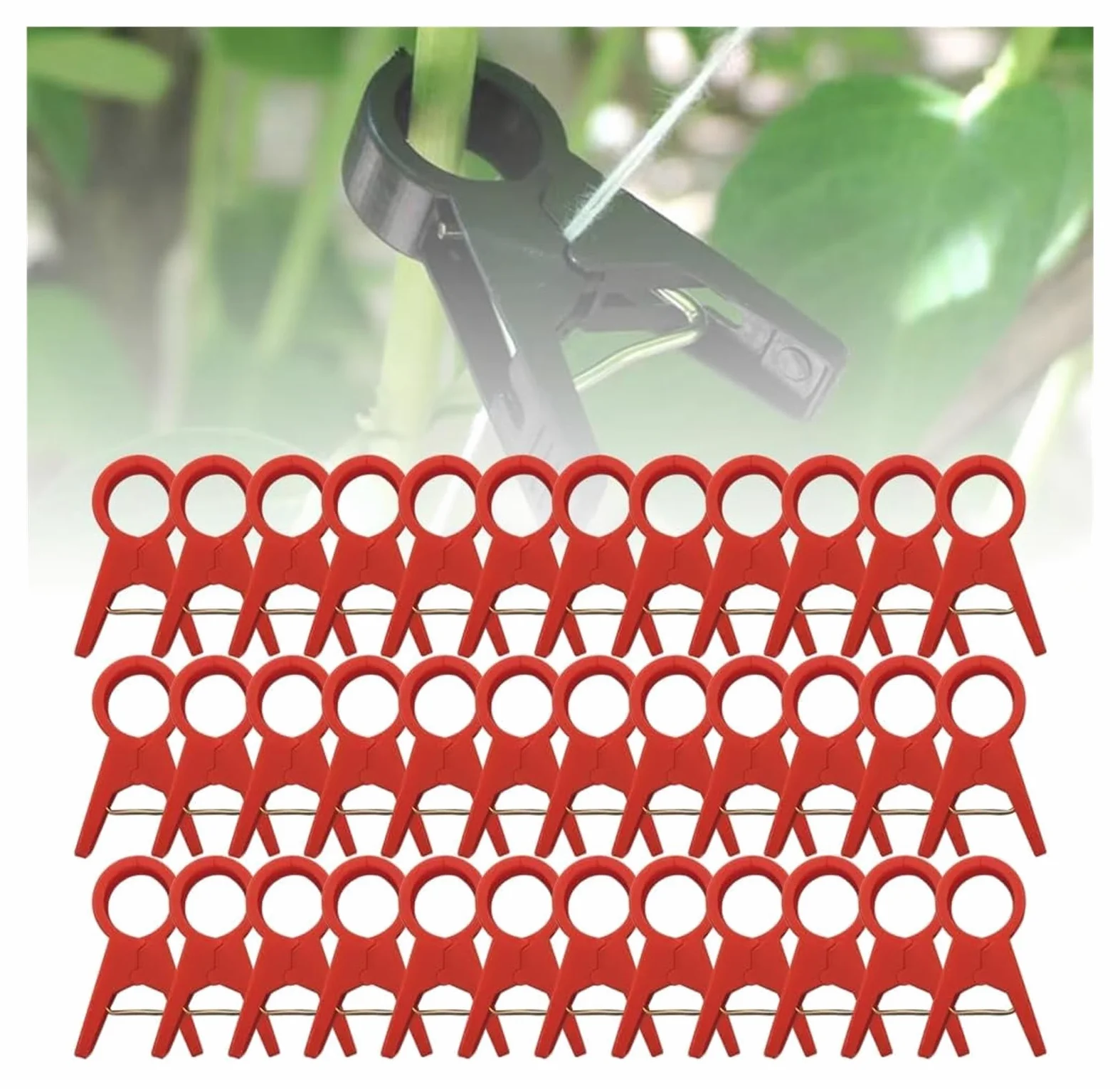 Lot de 30 clips de support de plantes pour treillis, pinces durables pour tomates et légumes du jardin, fixations faciles à utiliser, tailles 18 mm/30 mm