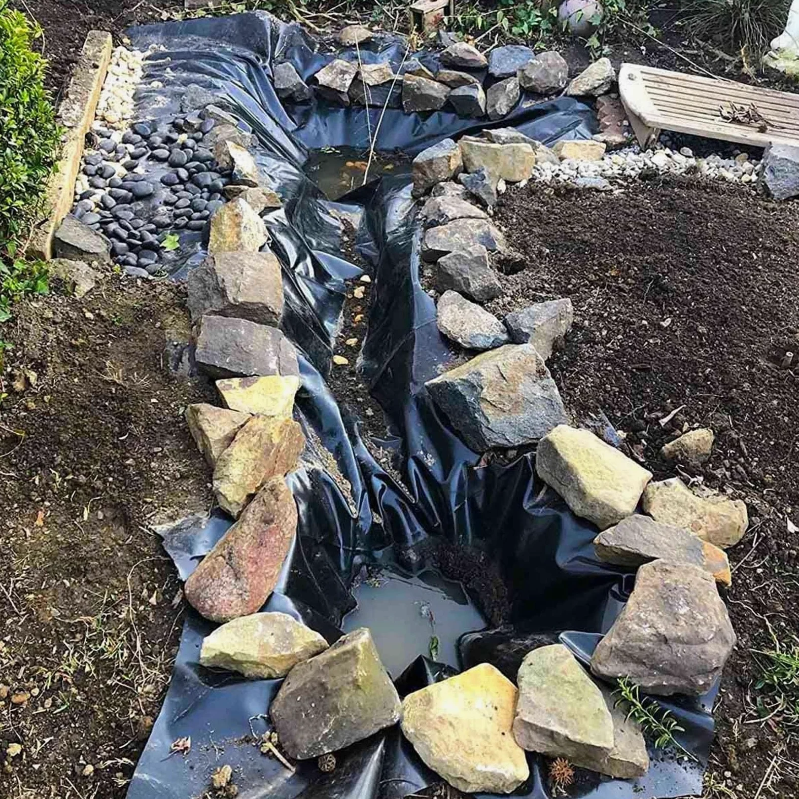 Revêtement de bassin en polyéthylène haute densité robuste et durable de 0,2 mm d'épaisseur, sous-couche de bassin de jardin, revêtement préformé, aménagement paysager extérieur, membrane de piscine