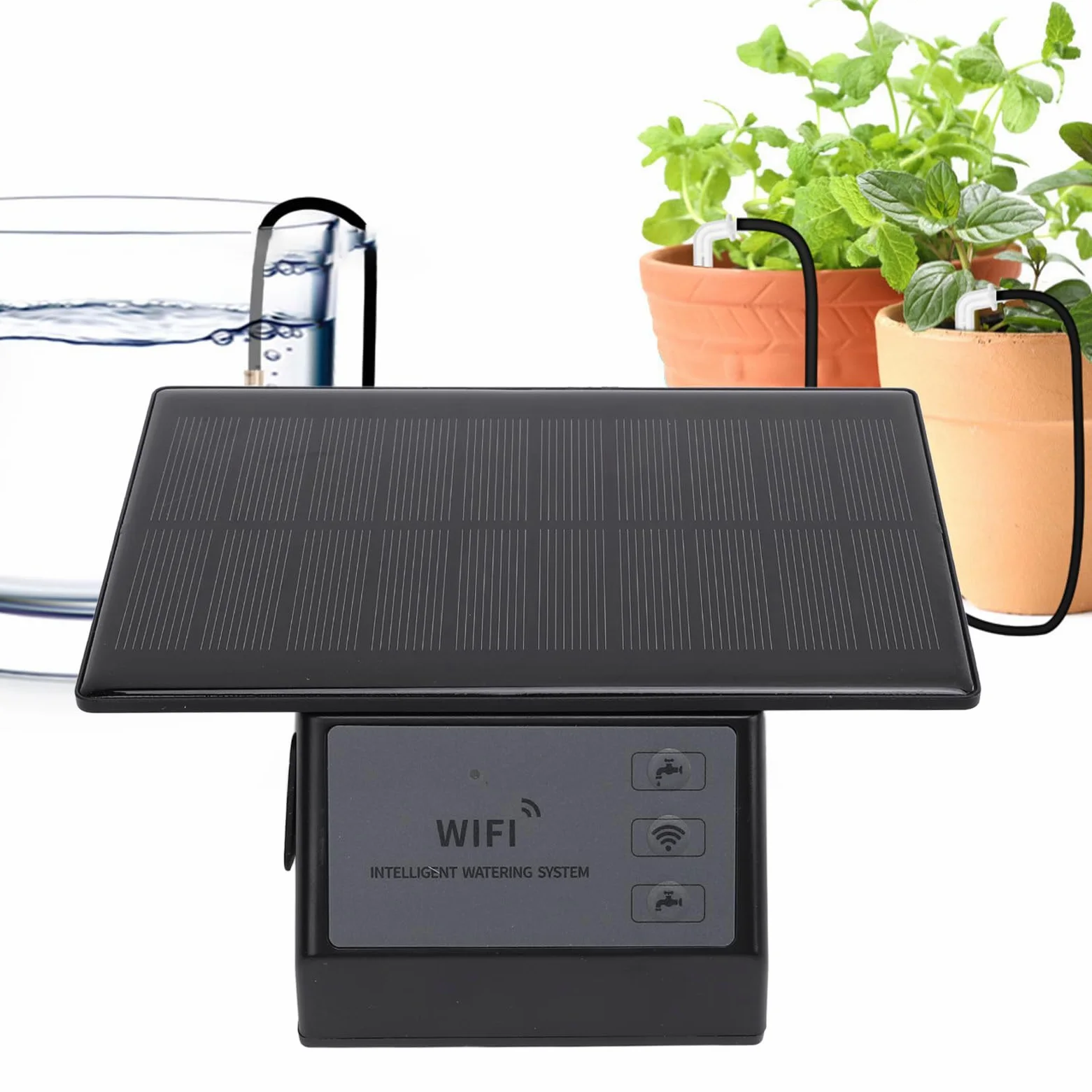 Kit D'irrigation Goutte à Goutte Automatique avec Batterie Wifi, Pompe à Eau Automatique Solaire pour Jardin, Maison, Plantes en Pot, Arrosage de Jardin, Jardin Extérieur, Kits