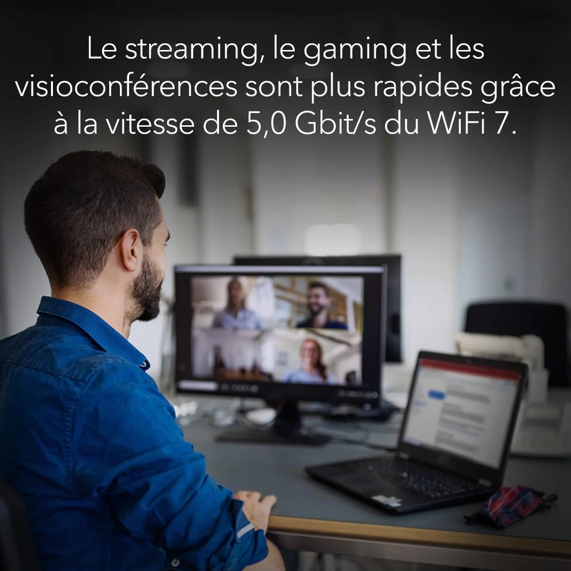 NETGEAR Adaptateur USB 3.0 Nighthawk WiFi 7 (A8500) Clé WiFi 7 BE5000 Tribande 6 GHz