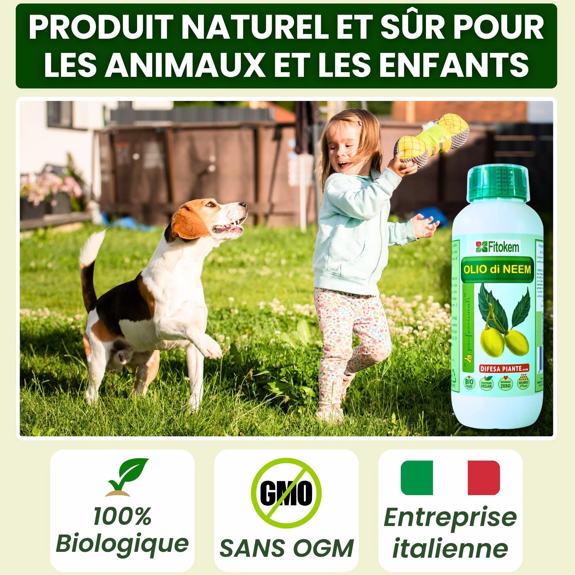 Huile de Neem Bio 1L Traitement Cochenilles Anti Pucerons Plantes Exterieur 100% Naturel Non Toxique