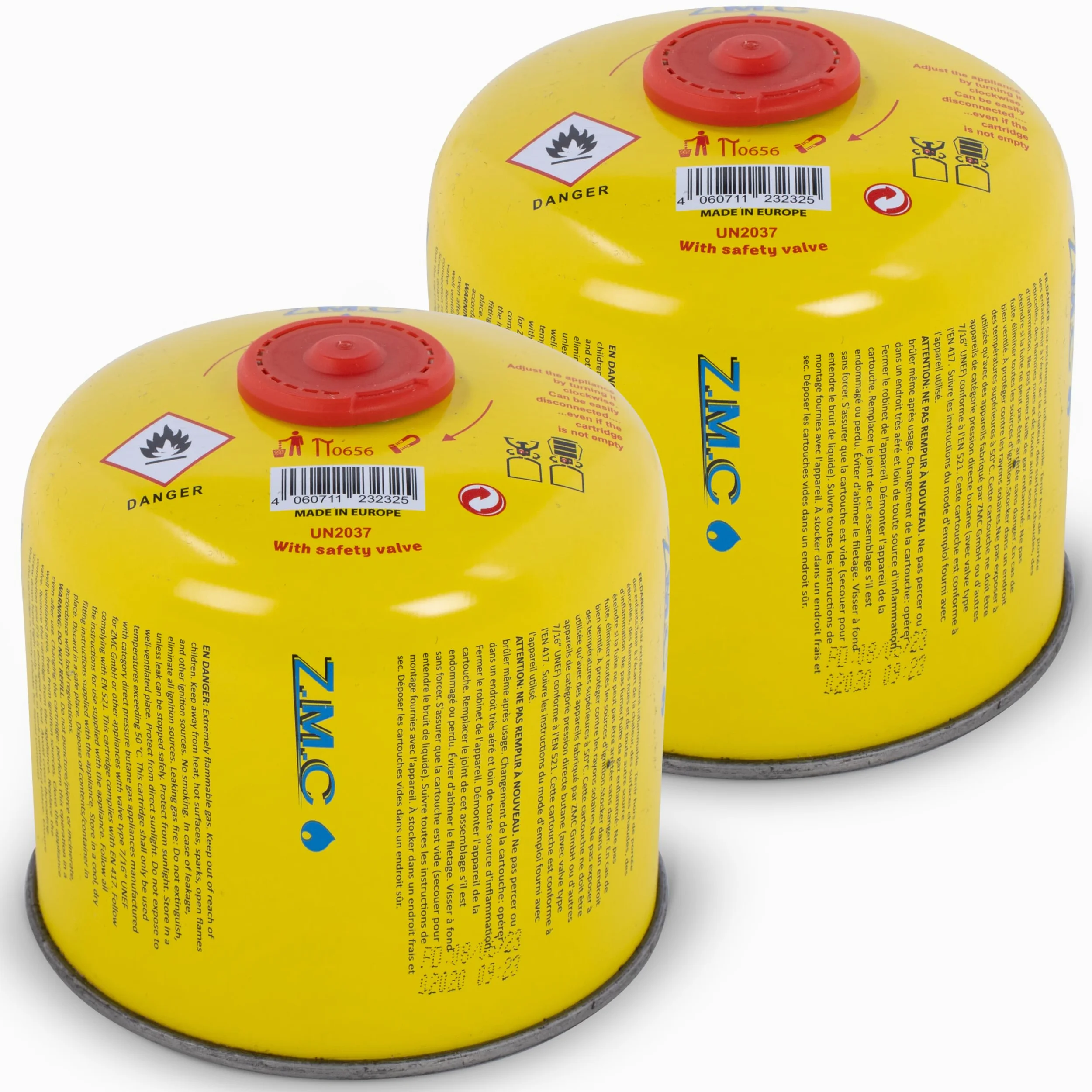 Z.M.C Lot de 13 cartouches de gaz de 300 g, propane/butane de 600 ml, cartouche de gaz EN417 avec raccord Euro - Cartouche à visser pour réchaud à gaz, brûleur à gaz, désherbeur, boîte de gaz sous