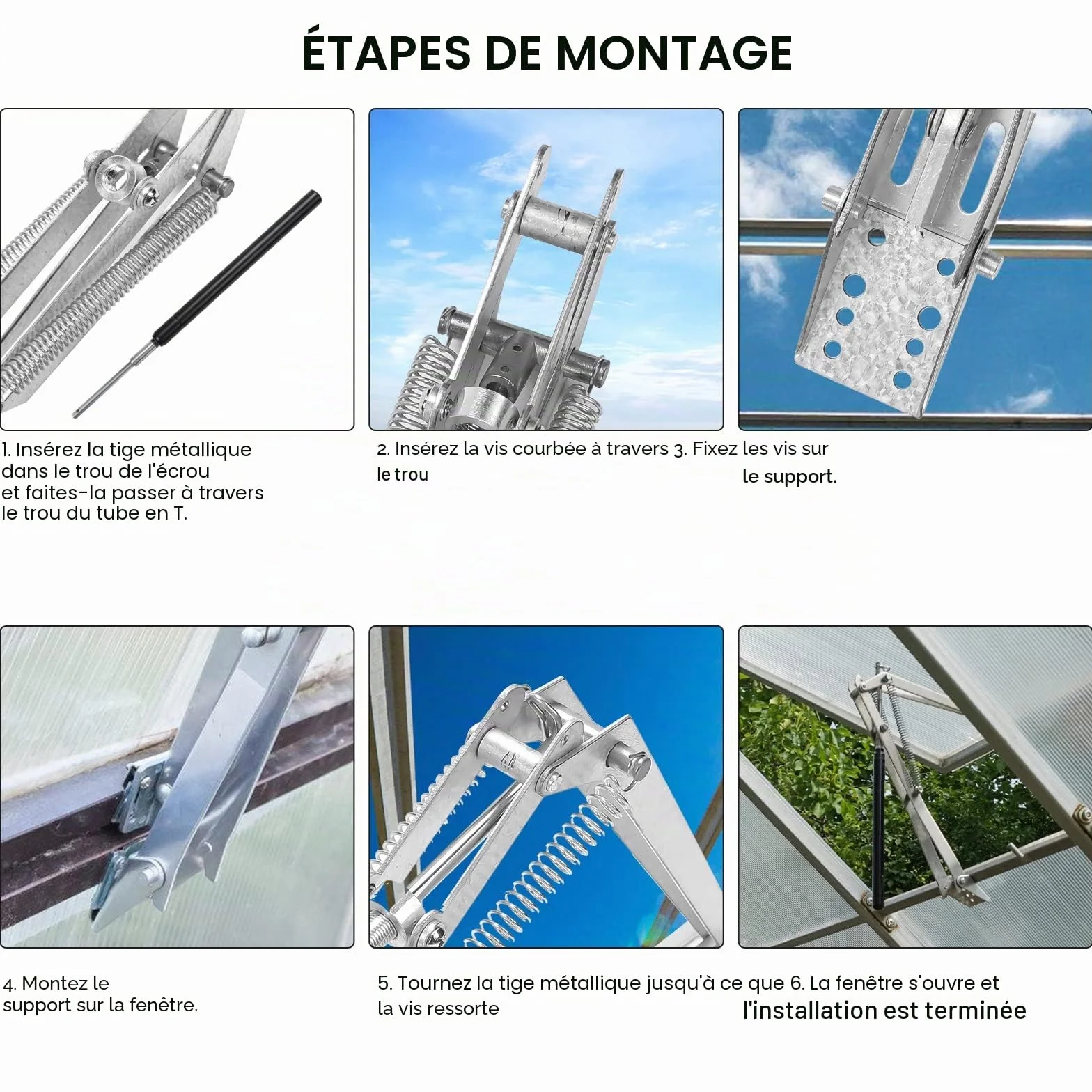 Ouvre-fenêtre automatique pour serre 14 kg 45 cm