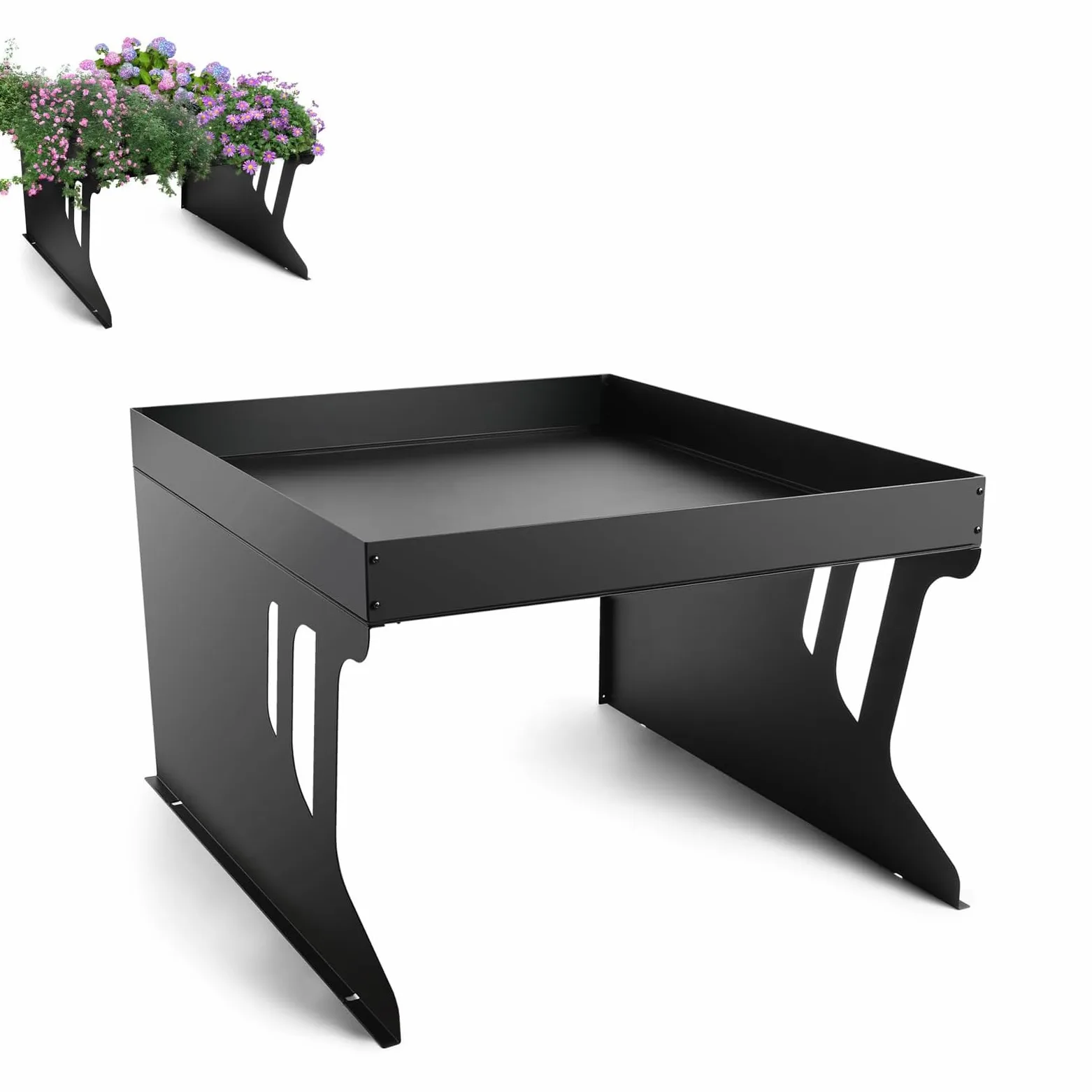 Garage pour robot tondeuse en acier avec parterre de plantes, robot à gazon, garage en acier galvanisé, auvent, abri de jardin, protection contre le soleil, la pluie et le vent, 80 x 66 x 48 cm (L x l