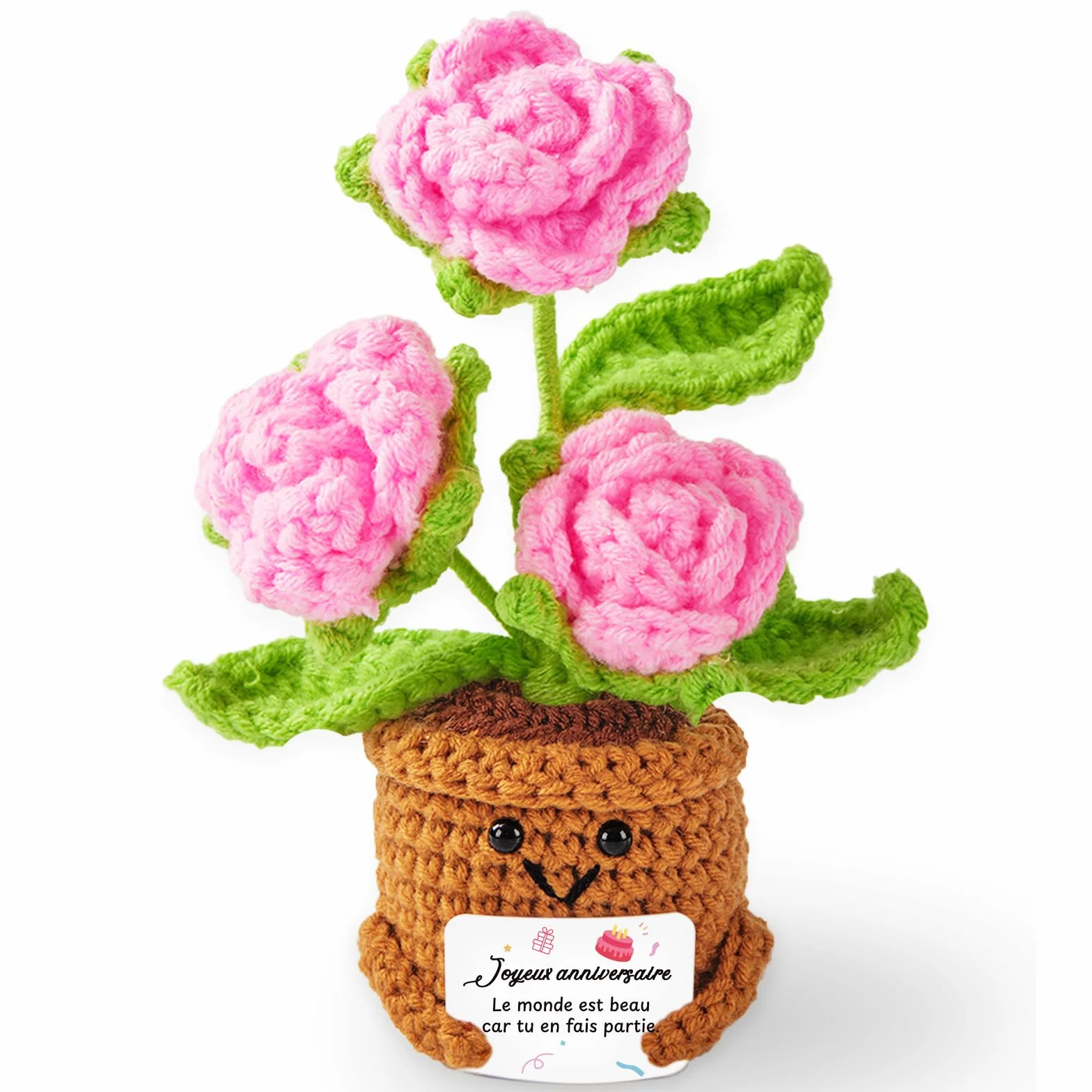 Cadeau Anniversaire Femme Personnalisé Rose Au Crochet Original Idee Motivation Positive 18 30 40 50 60 70 Ans
