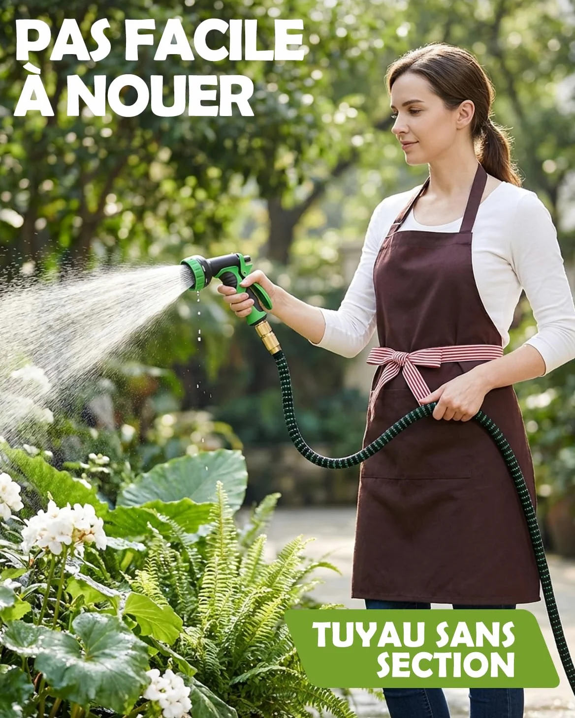 Tuyau d’Arrosage Extensible 30m, Tuyau Flexible Haute Pression avec Pistolet 10 Jets, Raccords Universels 1/2" et 3/4", Anti-Fuite, Léger et Résistant pour Jardin, Voiture et Nettoyage Extérieur