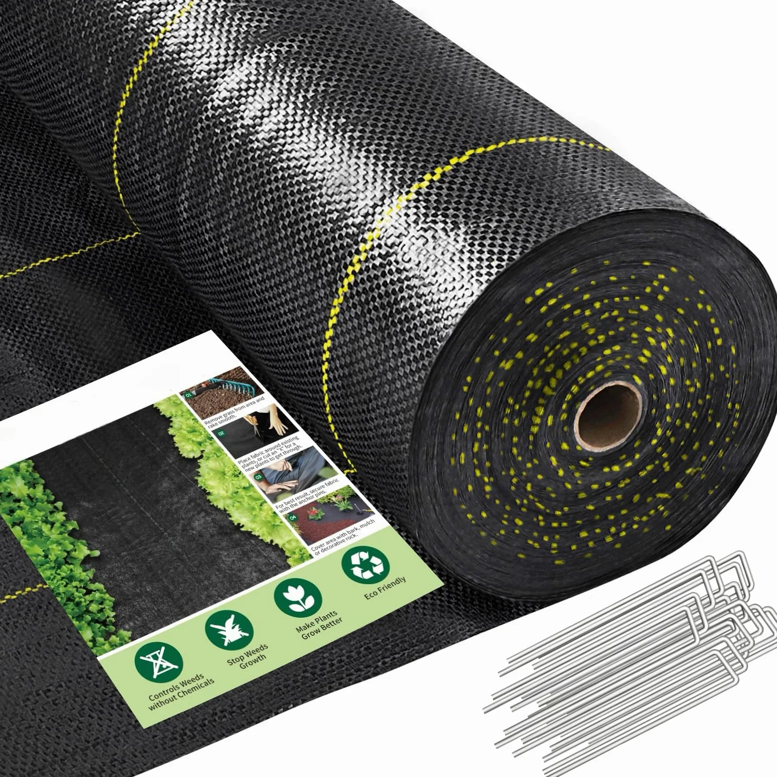 Shade&Beyond Toile de Paillage 1x25 m Géotextile Tissé Anti Repousse Herbe 165g/m² Toile PP Perméable Anti Repousse, Résistante aux Déchirures pour Jardin, Allées et Gravier