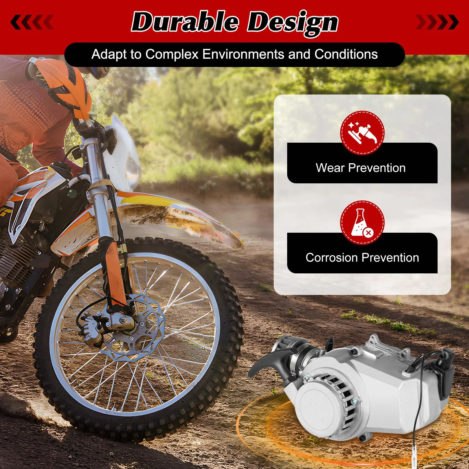 Kit démarrage mini moteur 2 temps 49 cc pour Pocket Quad Dirt Bike