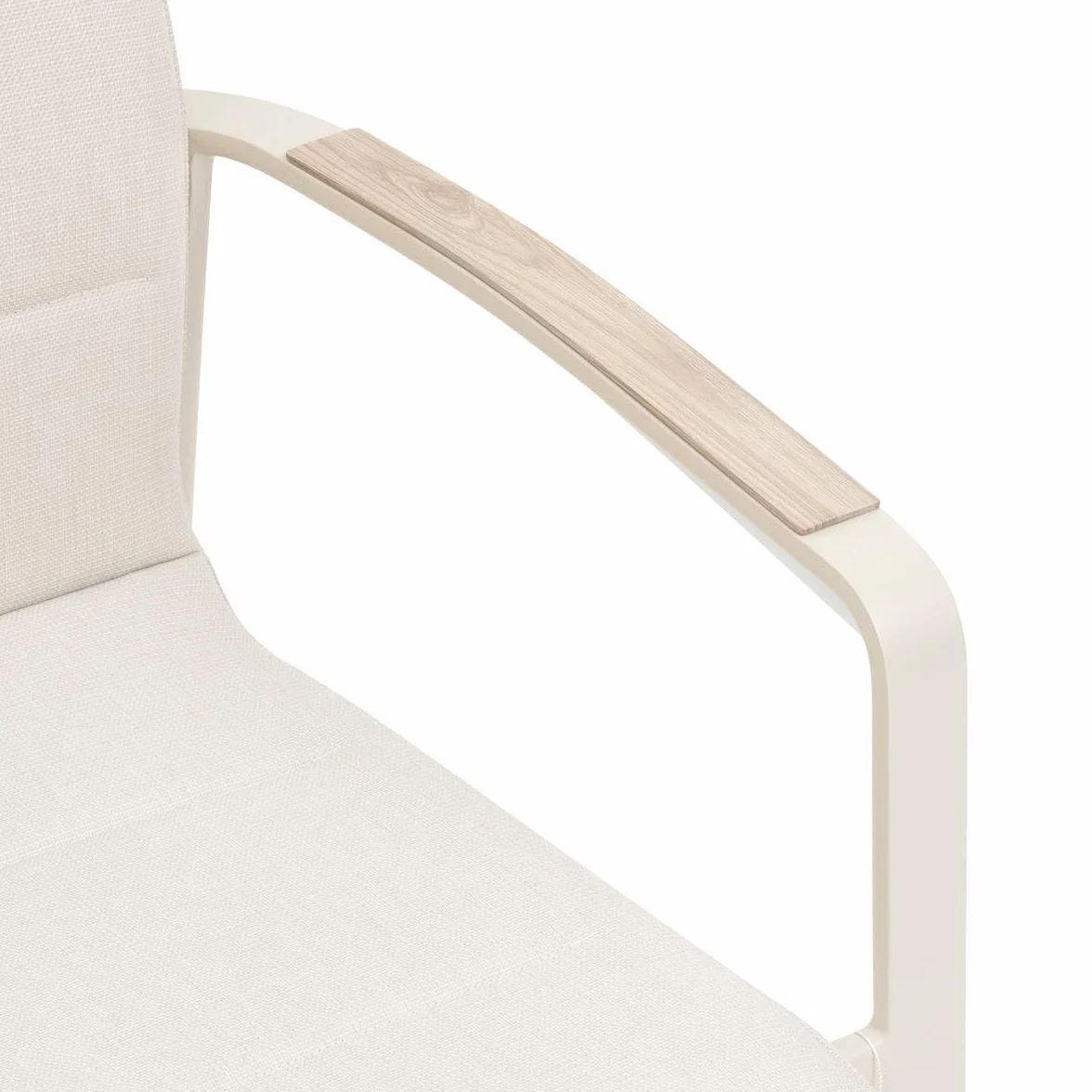 Fauteuil de Jardin Empilable Hespéride Diese Argile et Ivoire Anti-Rouille Tissu Déperlant Séchage Rapide