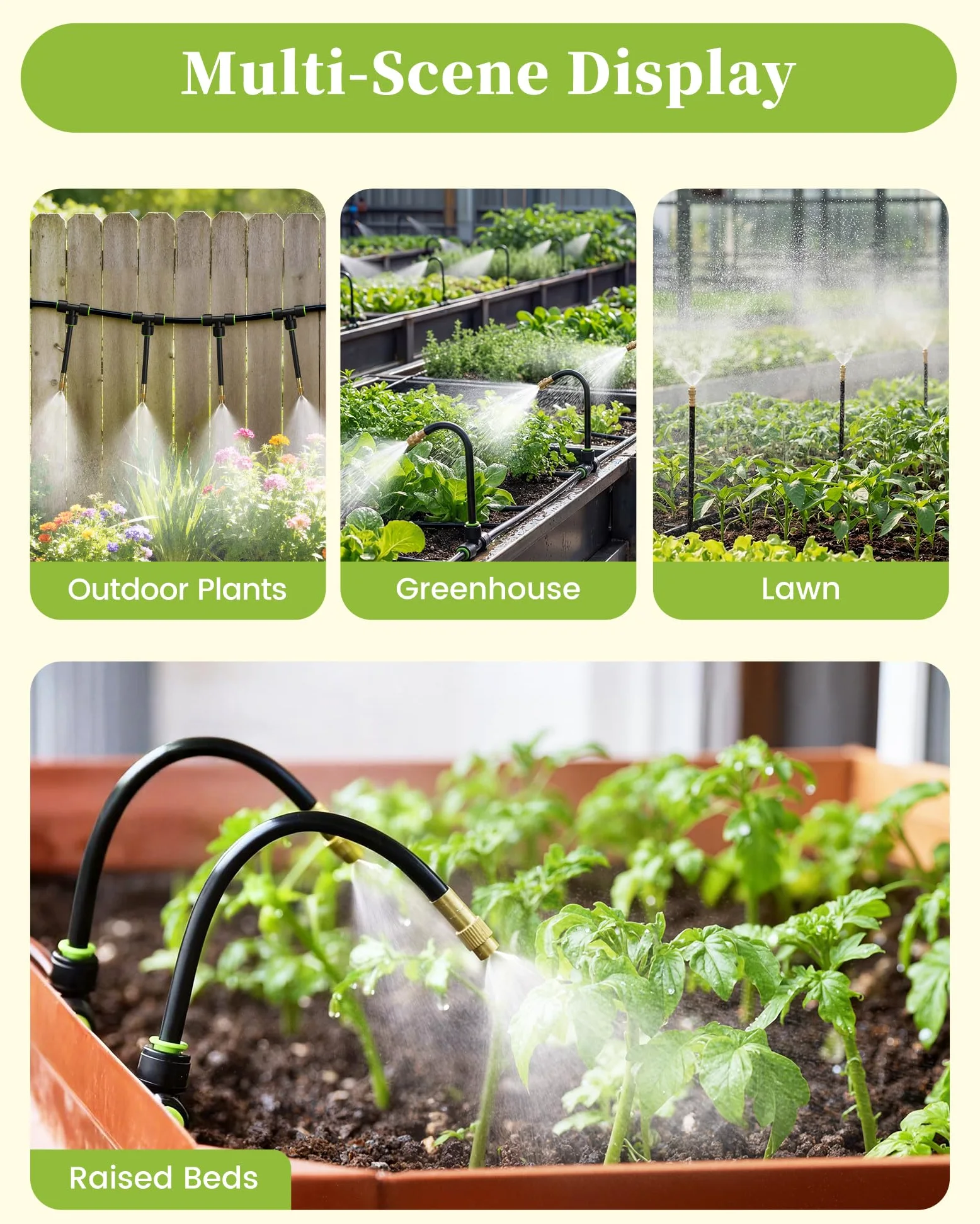 RAINPOINT Système d'irrigation goutte à goutte réglable à 360°, système d'arrosage de jardin de 15 m avec 15 buses
