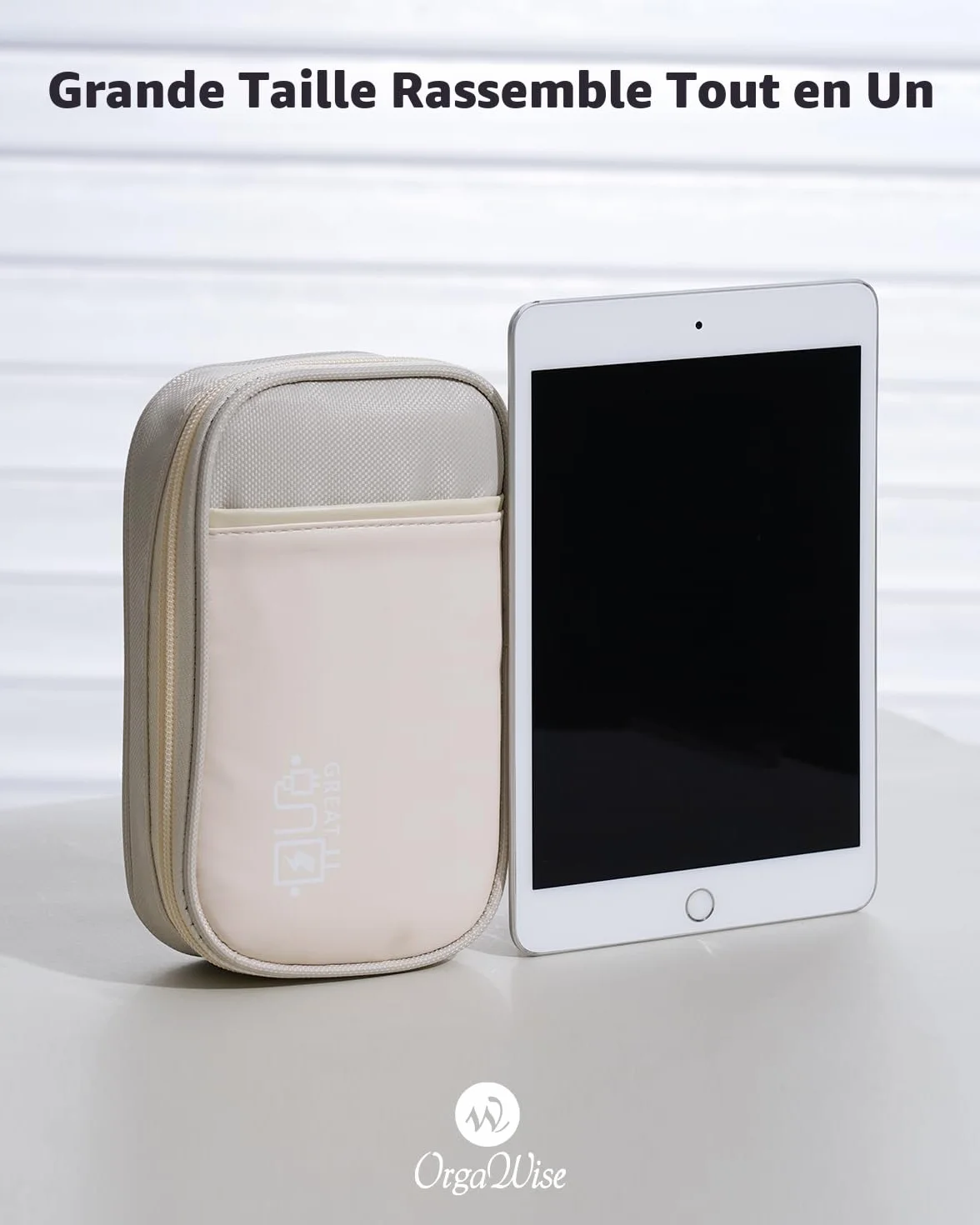 OrgaWise Sac Électronique Multifonctionnel Portable Étanche Rangement pour Disques Durs, Chargeurs, Câbles, Cartes Mémoire