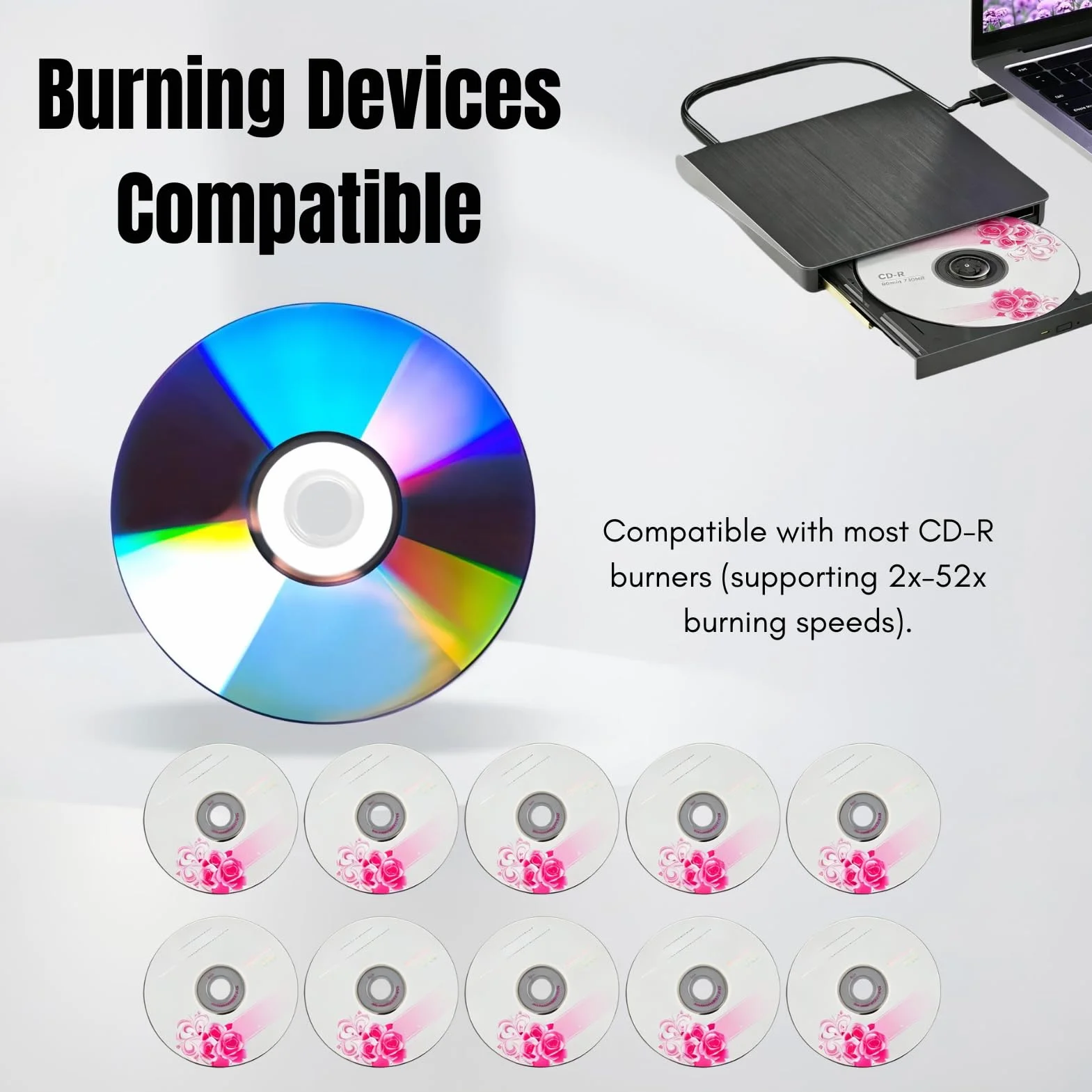 CD R Disques Vierges 52X 730 Mo Enregistrable 10 pièces