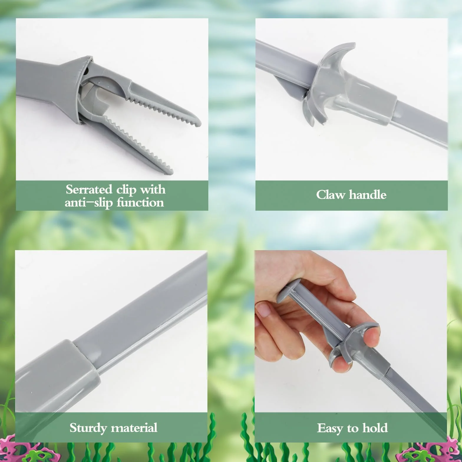Pinces pour plantes d'aquarium, plastique, 50 cm, entretien plantes aquatiques
