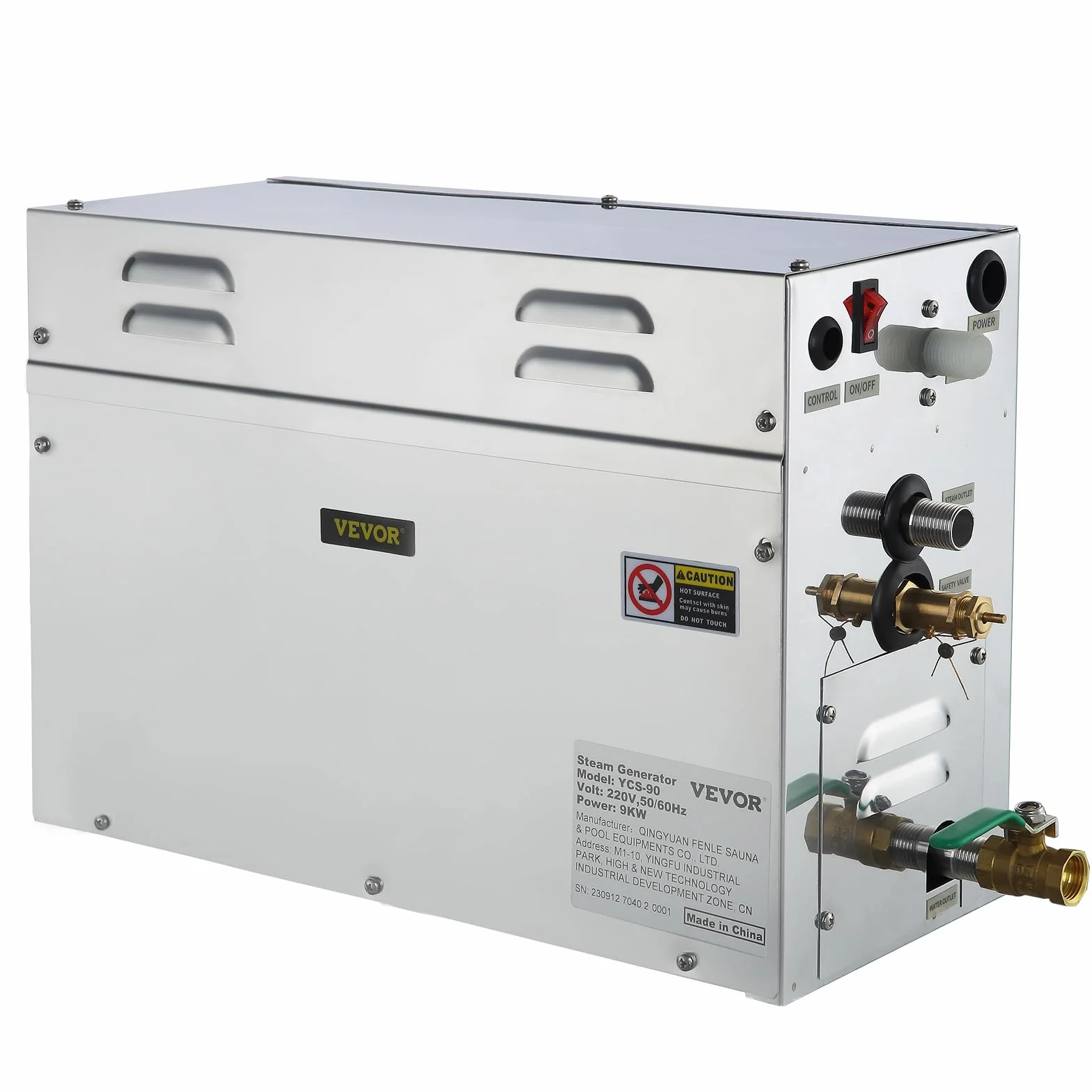 Générateur de Vapeur Sauna 9 KW 220 V 8,5-11,3 m³ 35 ℃-55 ℃ LT-90