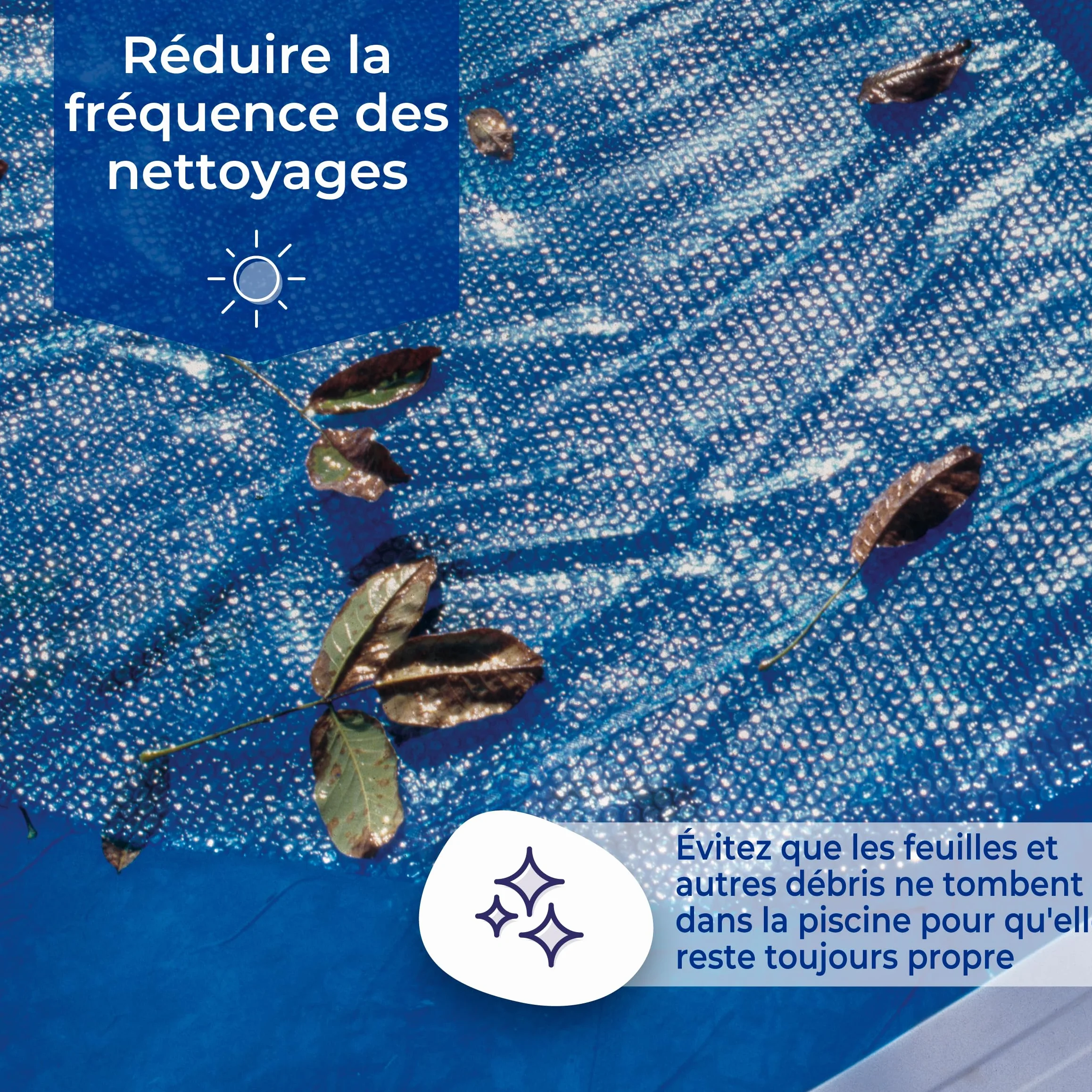 GRE CVPE500 - Bâche d'été pour piscines ovales enterrées de 500x300cm, épaisseur 400µ, Couleur Bleue