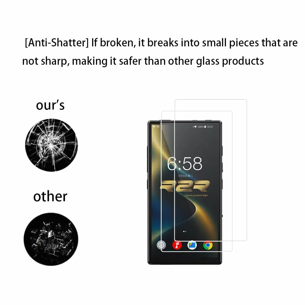 Lot de 2 films protecteurs d'écran en verre trempé pour FIIO M33 R2R, dureté 9H