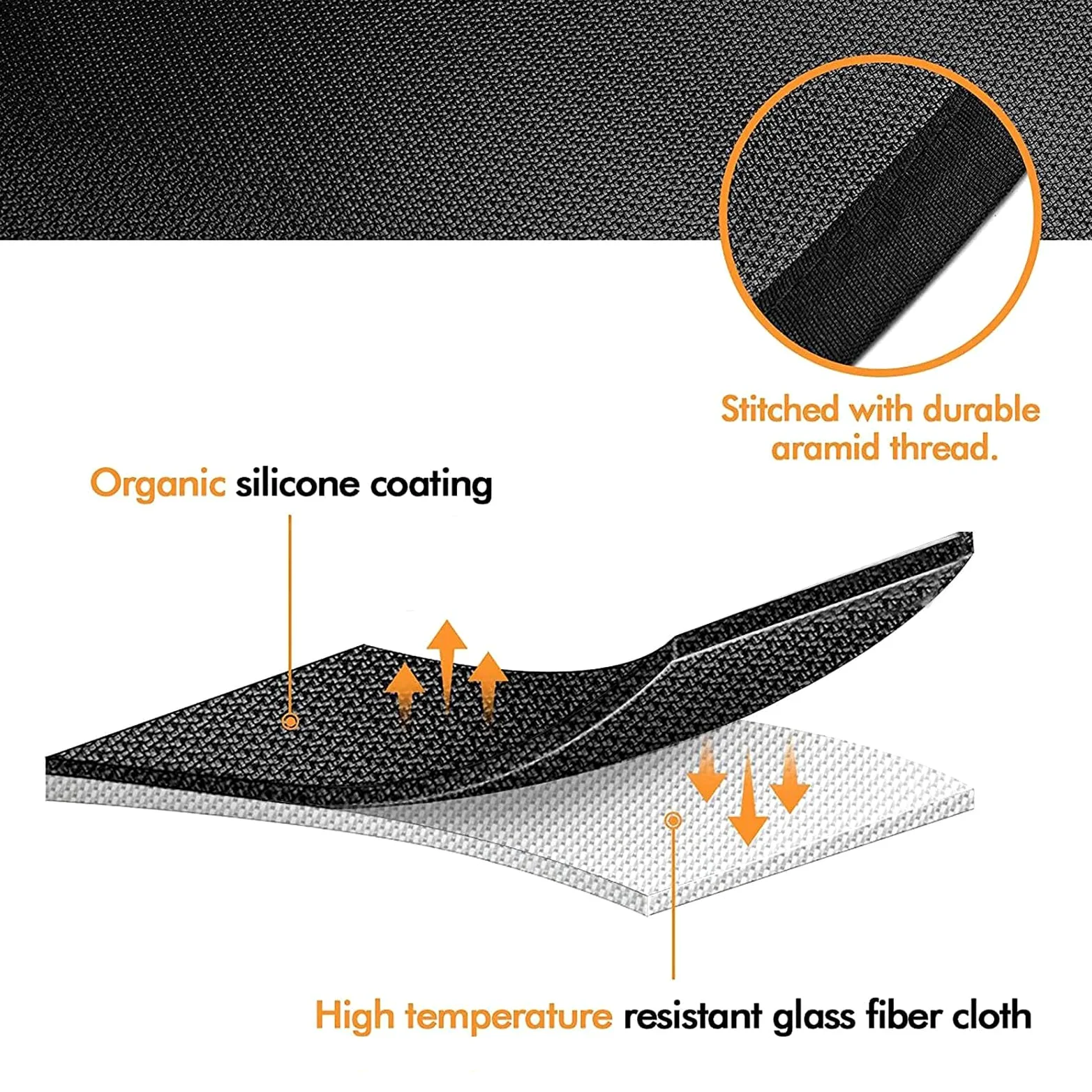 Under Grill Mat - Protection de sol pour terrasse de patio - Résistant à la chaleur - En fibre de verre - Barrière Fireproof pour la cuisson en extérieur - 100 x 120 cm, 100 x 152 cm, 100 x 182 cm