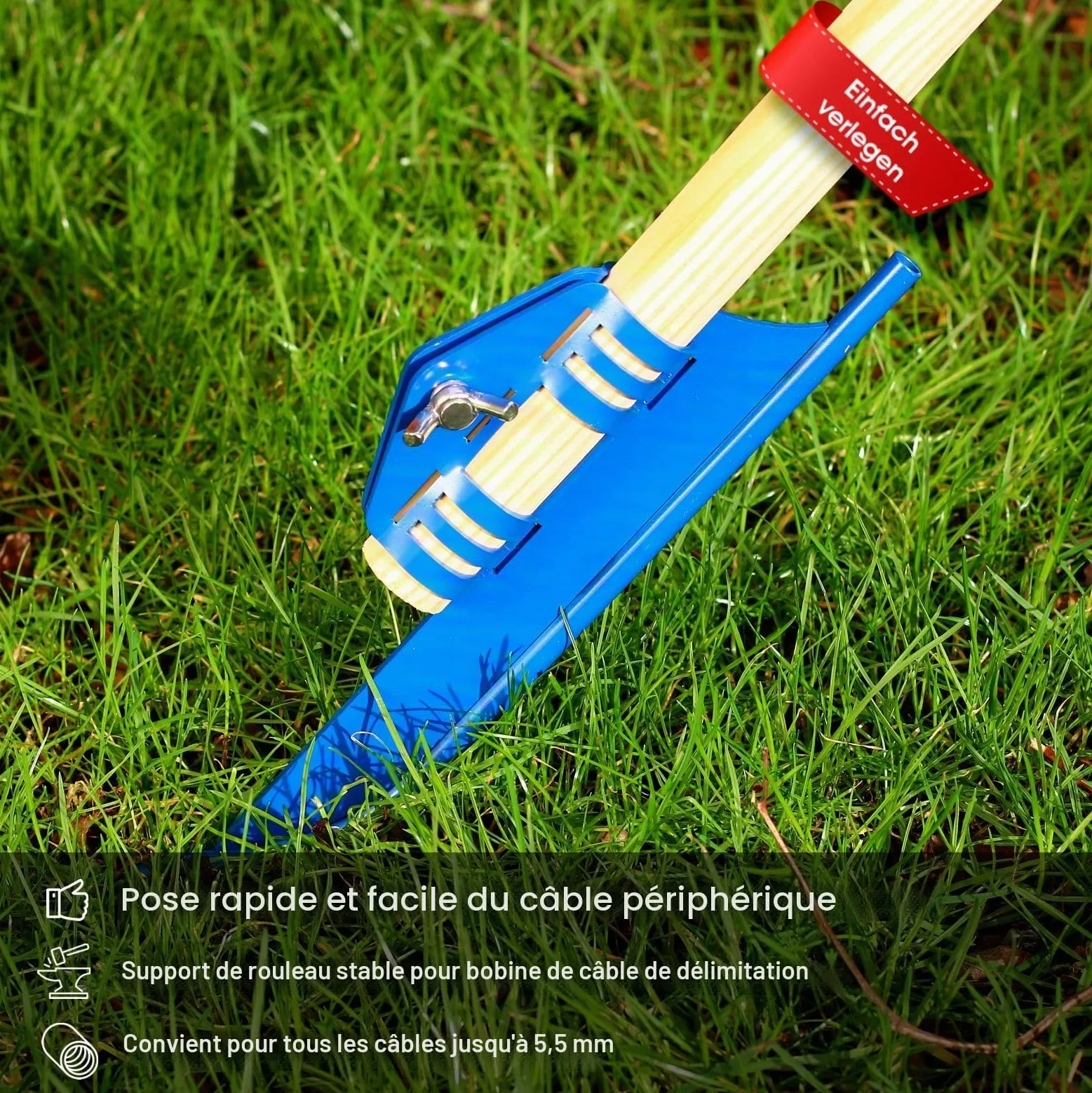 Easymole Blade aide pour câbles de limitation – Installation facile du fil de délimitation pour robot tondeuse