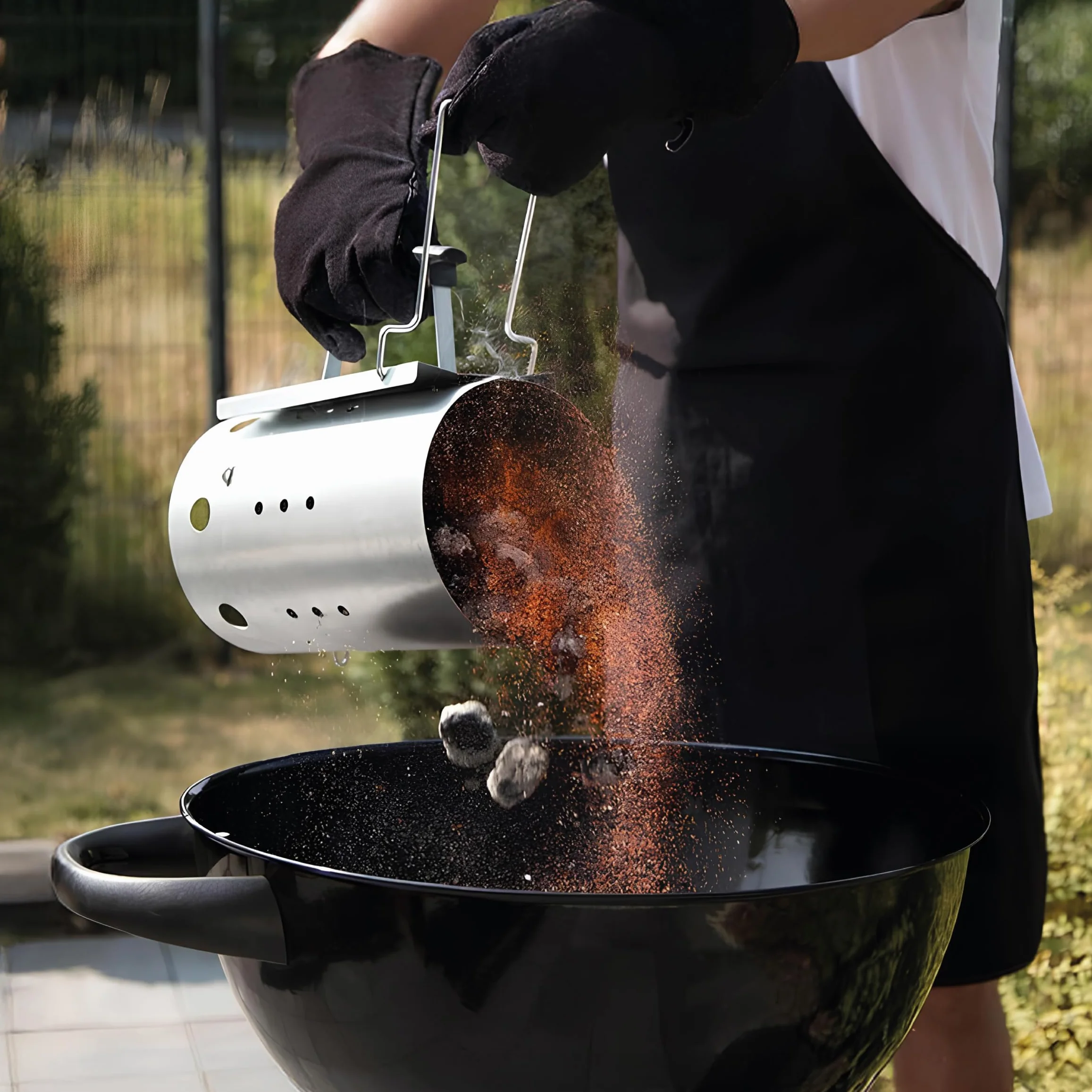 Brigros MasterCook Cheminère Barbecue Aluminium Allume Charbon Bois 19 cm 30 cm 1,5 kg